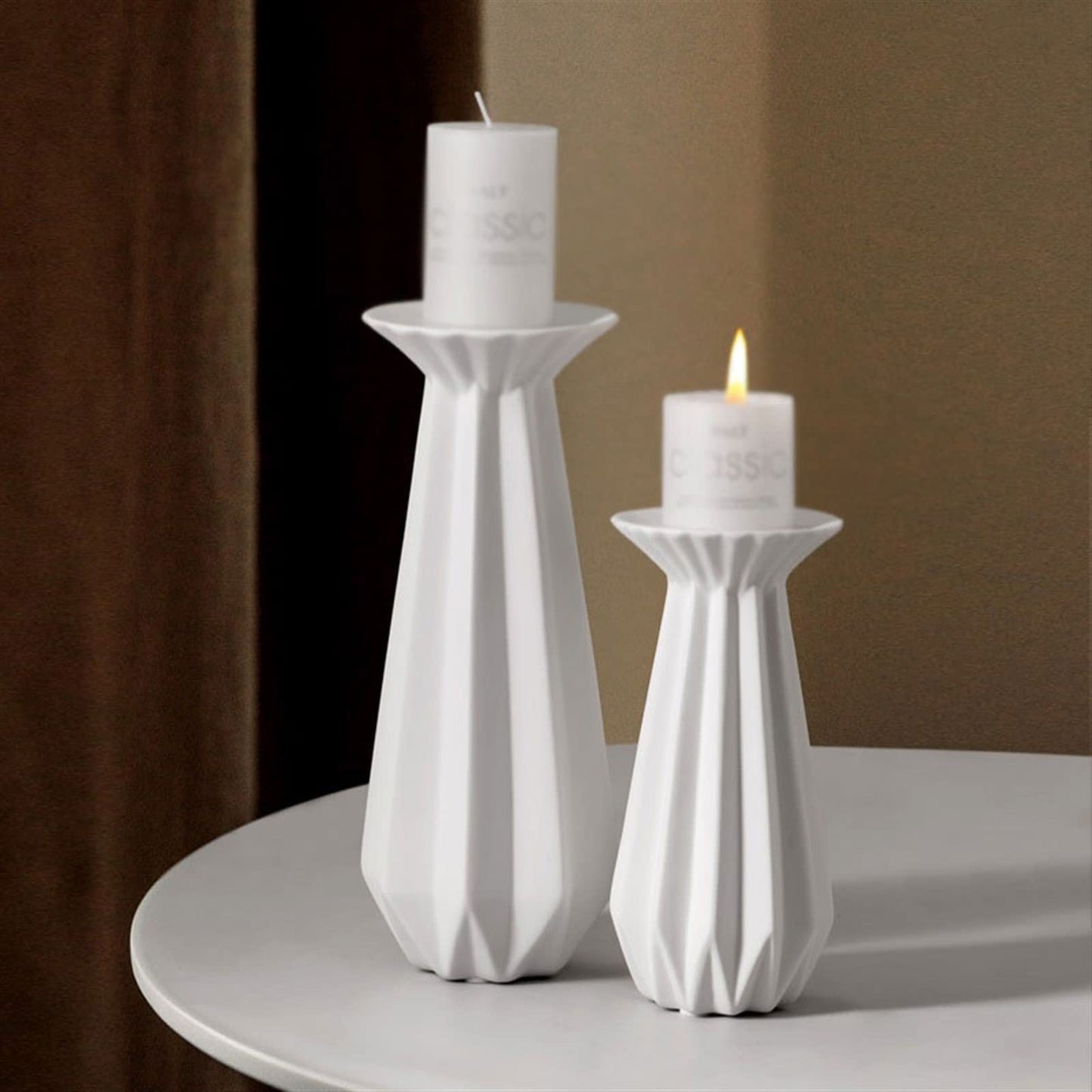 Candlestick Holders Table Center Decoration White Candlestick Household Romantic Candle Holder Ceramic Ornaments Candle Holders