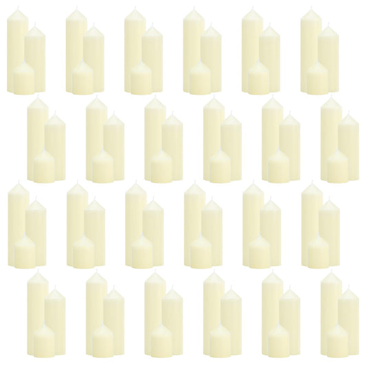 Trxvxo 72 Pcs Ivory Pillar Candles Bulk Set，3 Different Lengths 2 x 3/6/8 Inch (24 Each)，Hurricane Candles，Dripless Unscented Smokeless，Gives You a Better Atmosphere When Organizing an Event Party.