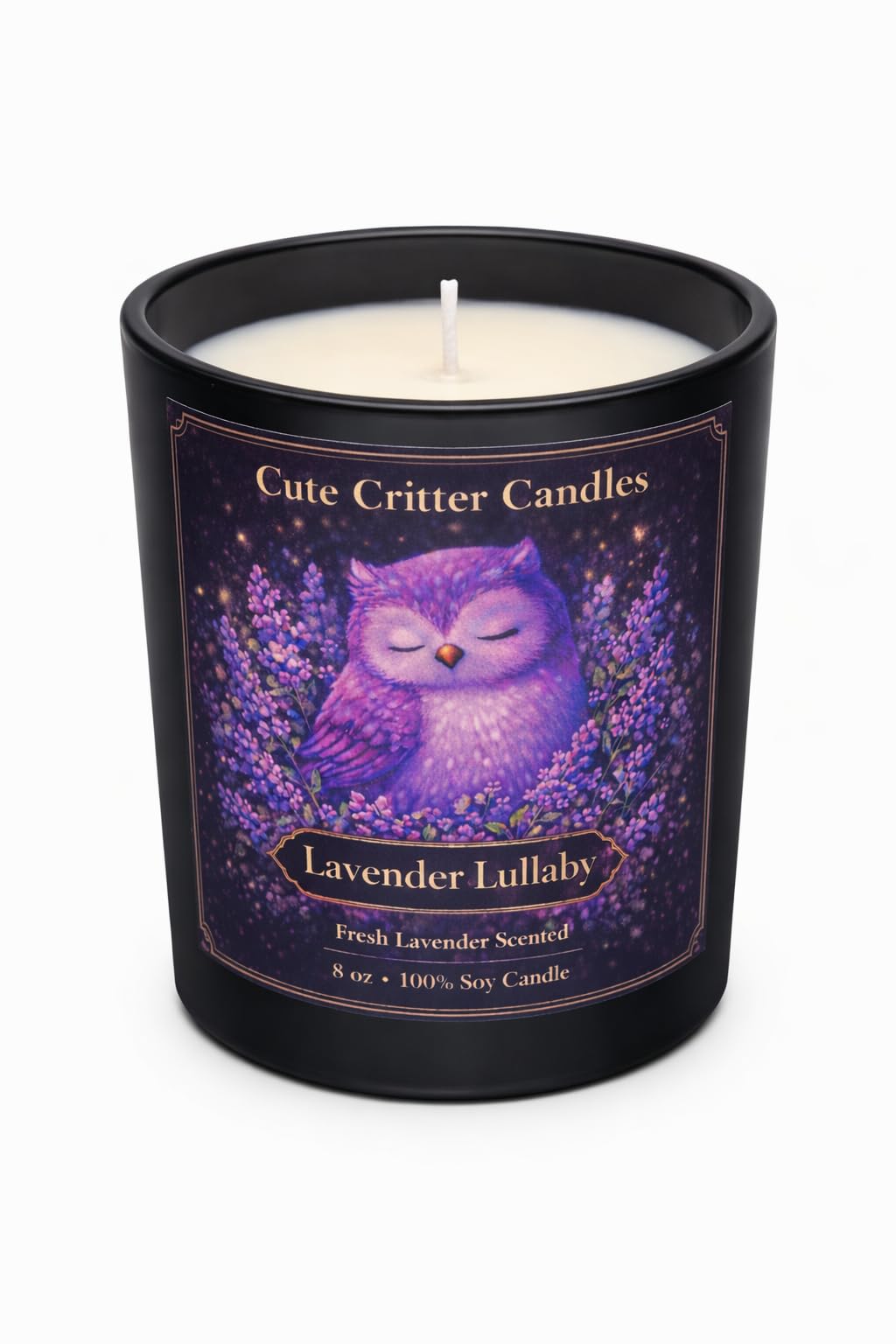 Cute Critter Candles Lavender Lullaby- 8 oz Soy Candle- Lavender Scented