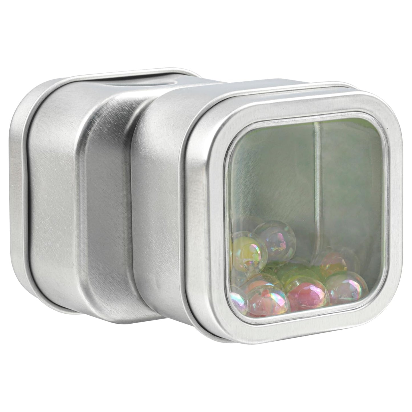 GENHAKON 40 Pack 4 oz Square Metal Tins, Square Candle Tins with Clear Window, Perfect for Candle Making, Gifts & DIY Projects