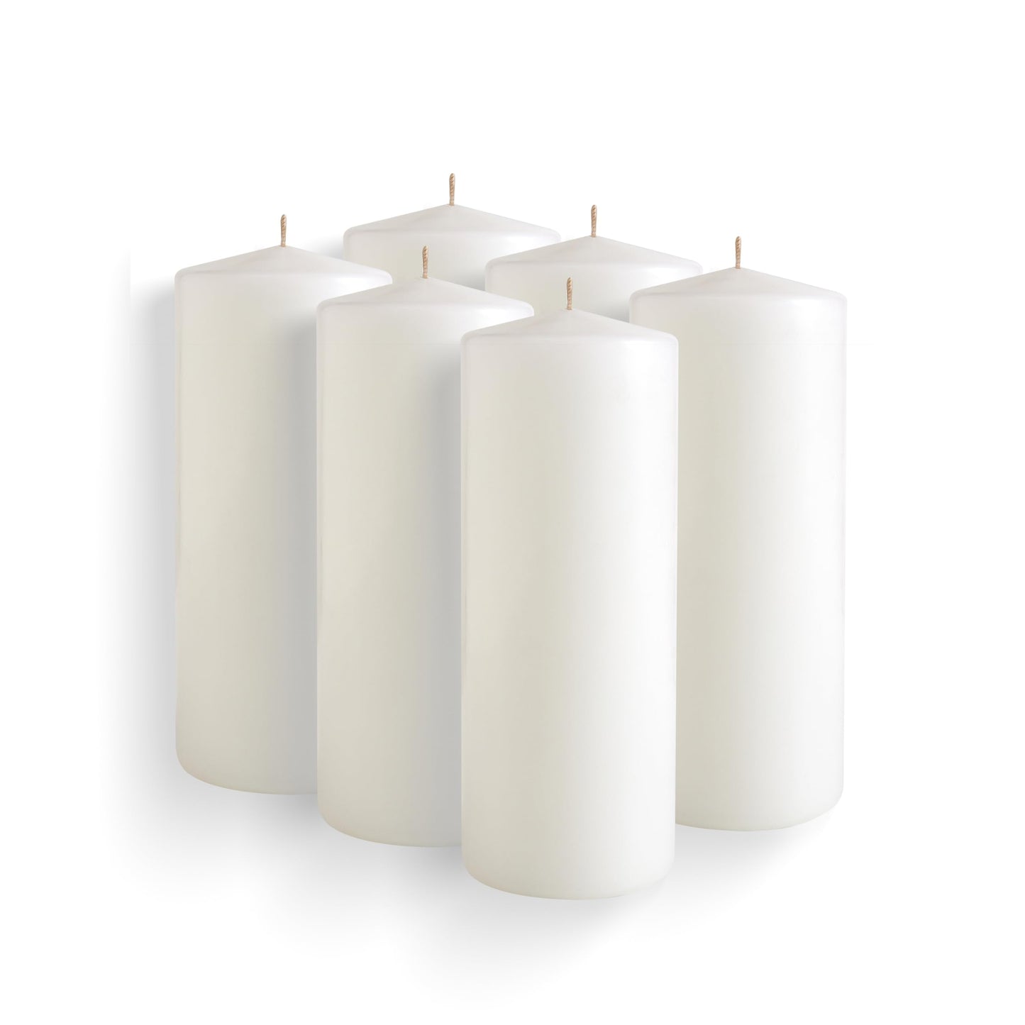 Simply Soson 2.5x6 inch White Pillar Candles, White Candle, Set of 6 Pillar Candles Bulk 2.5x6, Emergency Tall Candle, Wax Candle, Unscented Candles, Candle Pack Cone Tip Pillar