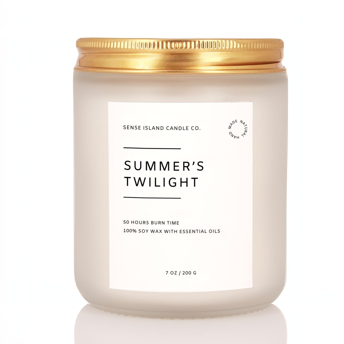 SENSE ISLAND Summer's Night Scented Candles for Men&Women | 100% Natural Soy Candle 7oz, up to 50 Hrs Burn Time Highly Scented Premium Scented Candle