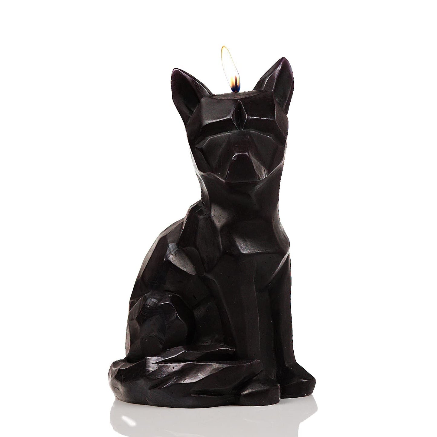 Geometric Fox Candle - Spooky Unique Gift for Animal Lovers - Goth, Gothic Skeleton Candle 7" H - Burns for 5 Hours