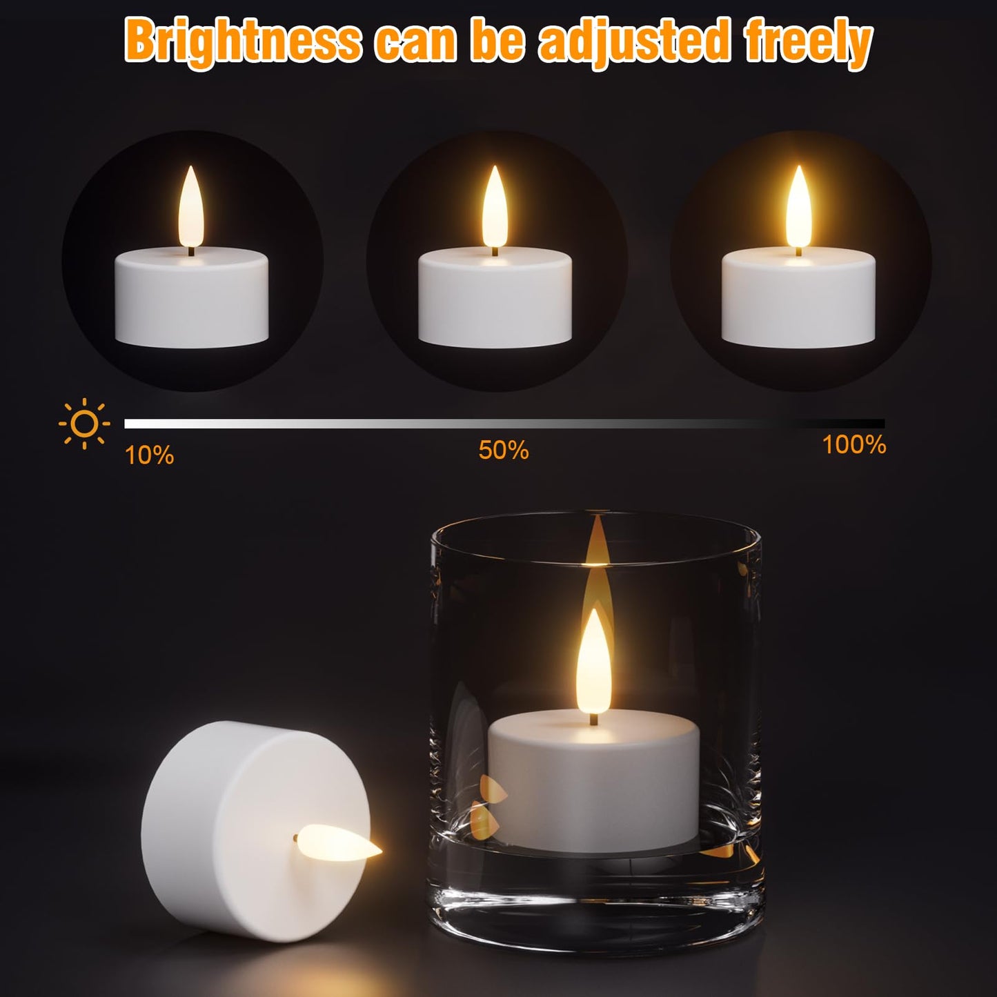 Lasumora Rechargeable Tea Lights Candles with Remote Timer & Charging Base, 12pcs Battery Operated LED Candles Tea Lights Flameless for Halloween Decorations Wedding Home DecorΦ 1.57" H 1.85"