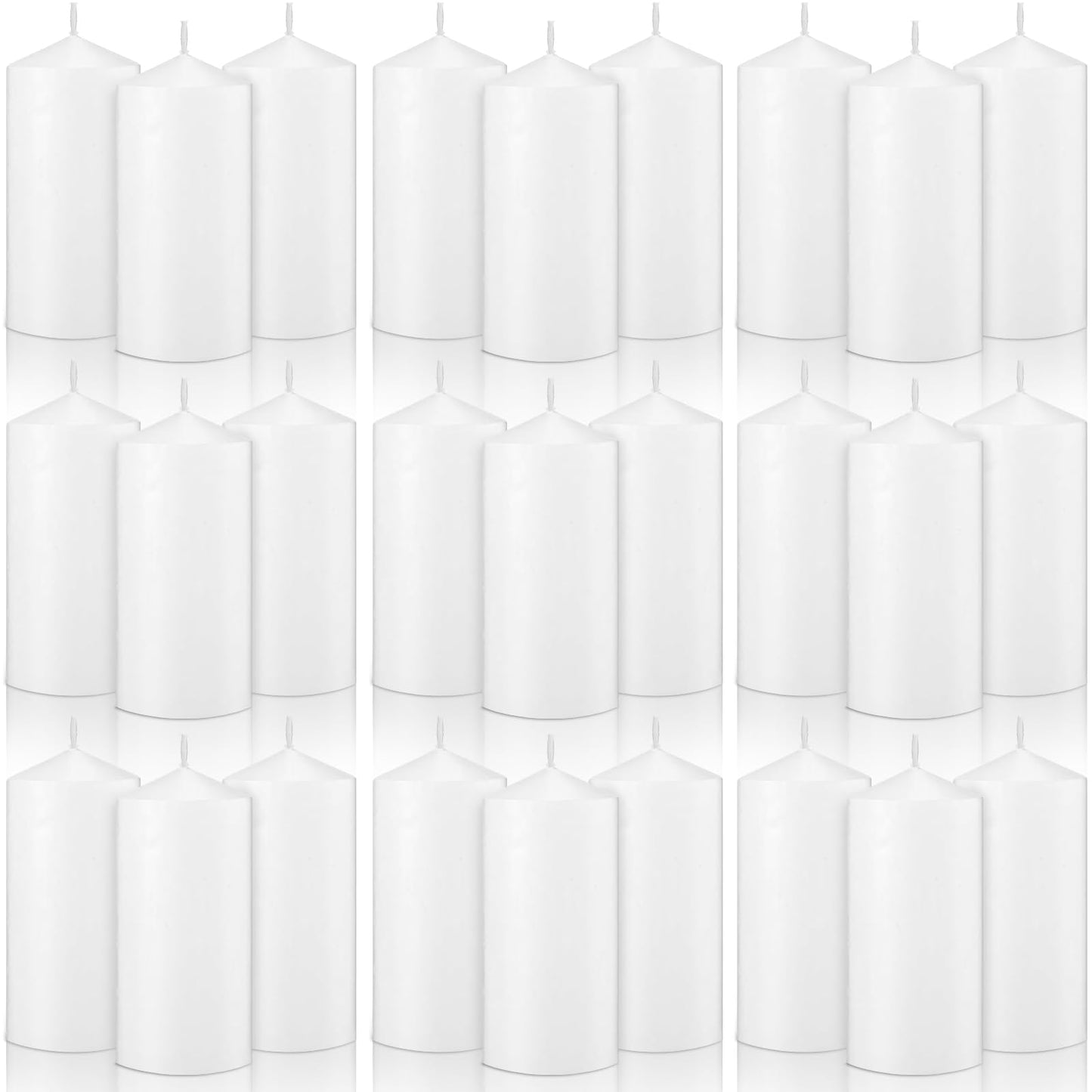 MTLEE 20 Pack White Pillar Candles Bulk, 2.7 x 5.1 Inches 50 Hour Long Burning Dripless Unscented Smokeless Wax Pillar Candles Set for Wedding Birthday Parties Dinner Church Home Emergency
