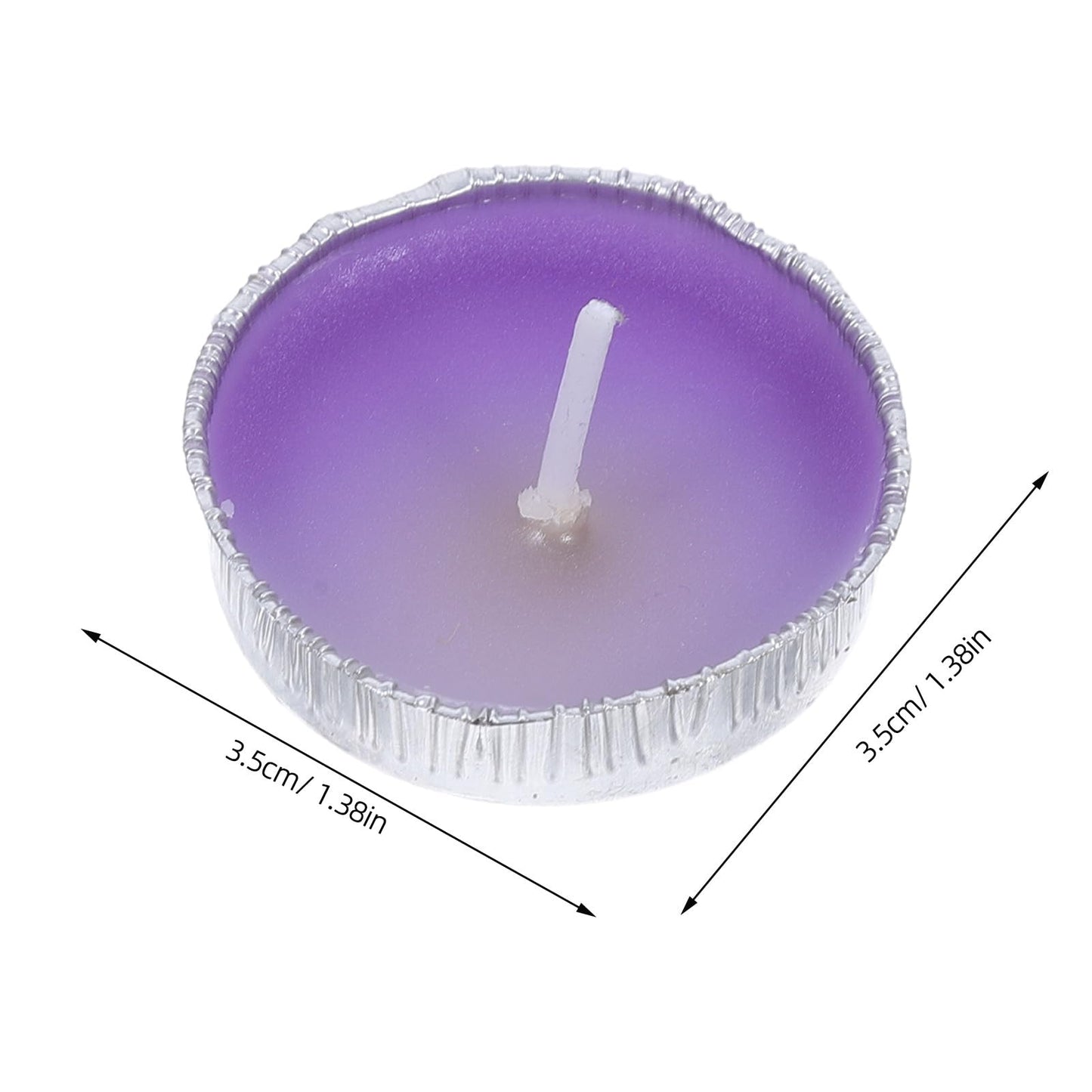 ibasenice 50Pcs Unscented Tea Candles: Unscented Long Burning Tealight Candles Clean Smokeless - 1.4x1.4x0.4 Scentless Tealights for Romantic Candlelight Dinner Party, Purple