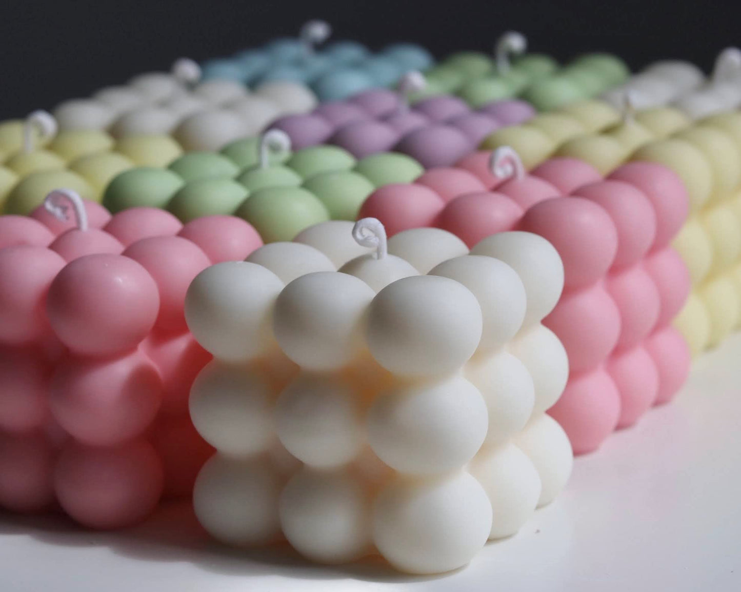 Brighter Sky Bubble Candle, Natural Premium Soy Wax, Beige, French Vanilla, Aesthetics, Gift for Her, Home Decoration