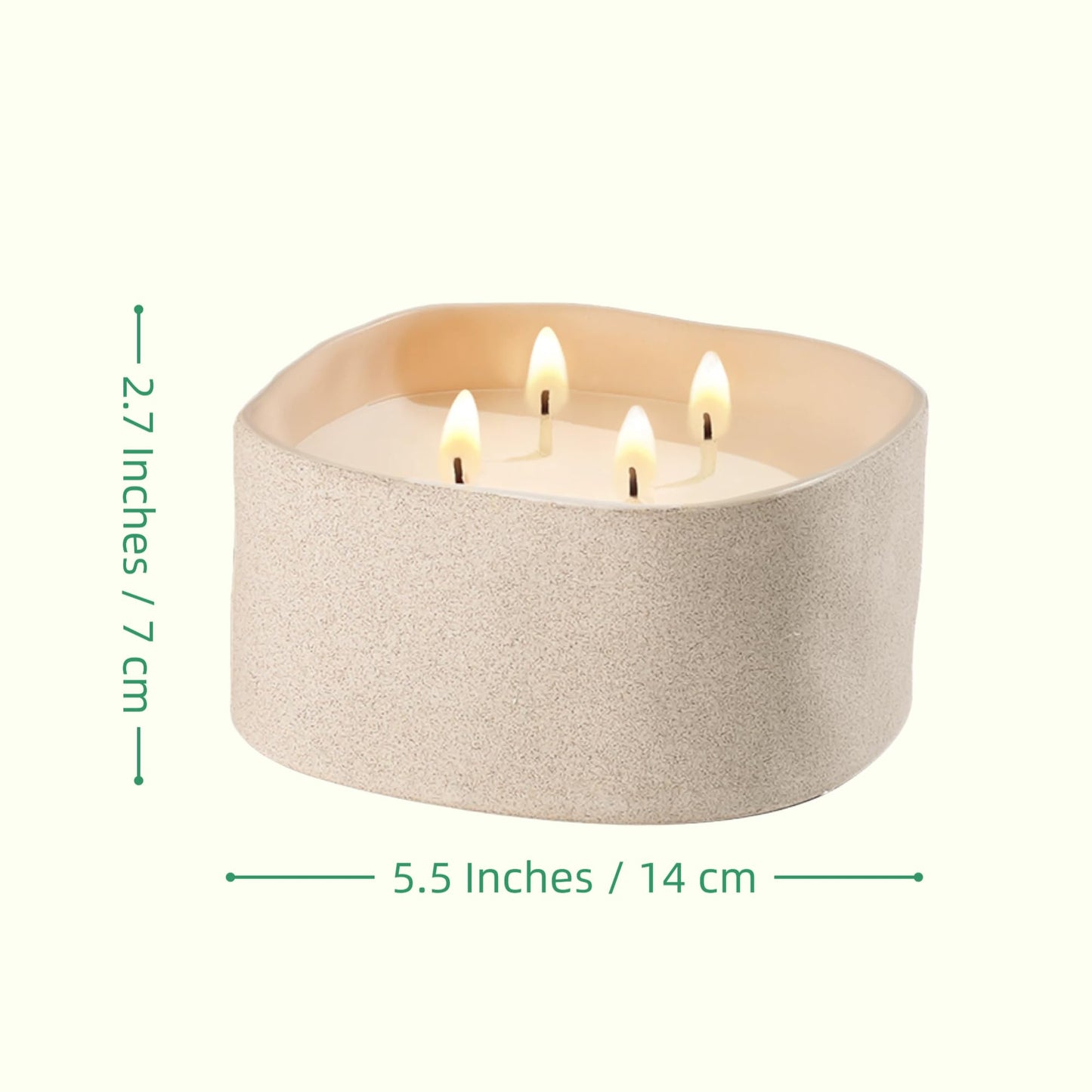 Scented Soy Candles, Large Candle 3 Wicks 19.5oz Japanese Cherry Blossom Ceramic Jar Lava Collection, Gorgeous Gifts for Birthday Thanksgiving Christmas (19.5oz-Sandalwood)