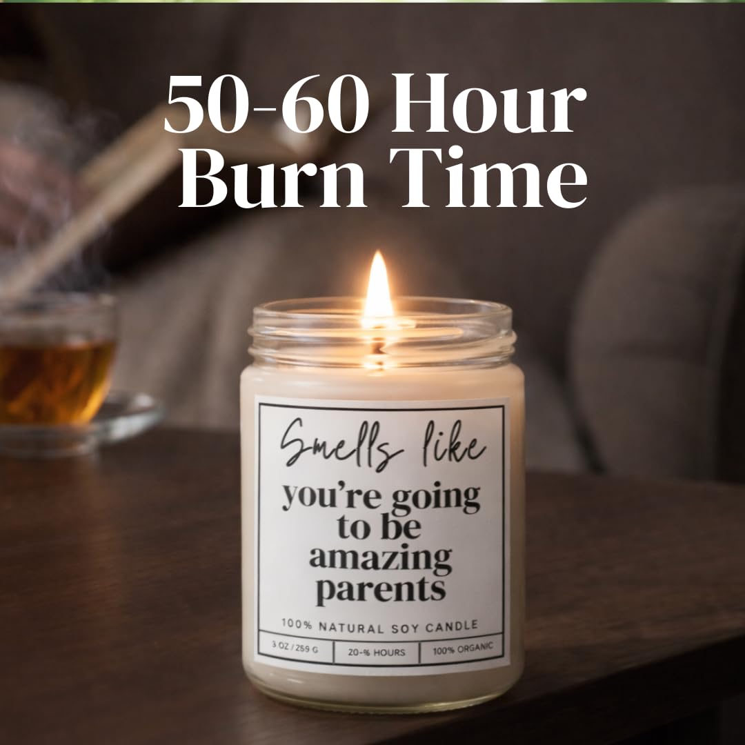 Candle for New Parents, New Parents Gifts for Couples, Mom to be, New Dad - Pregnancy, First Mothers Day, Gender Reveal Gifts, Expecting Baby, Expecting Mom, Pregnant, You'll be Amazing Parents