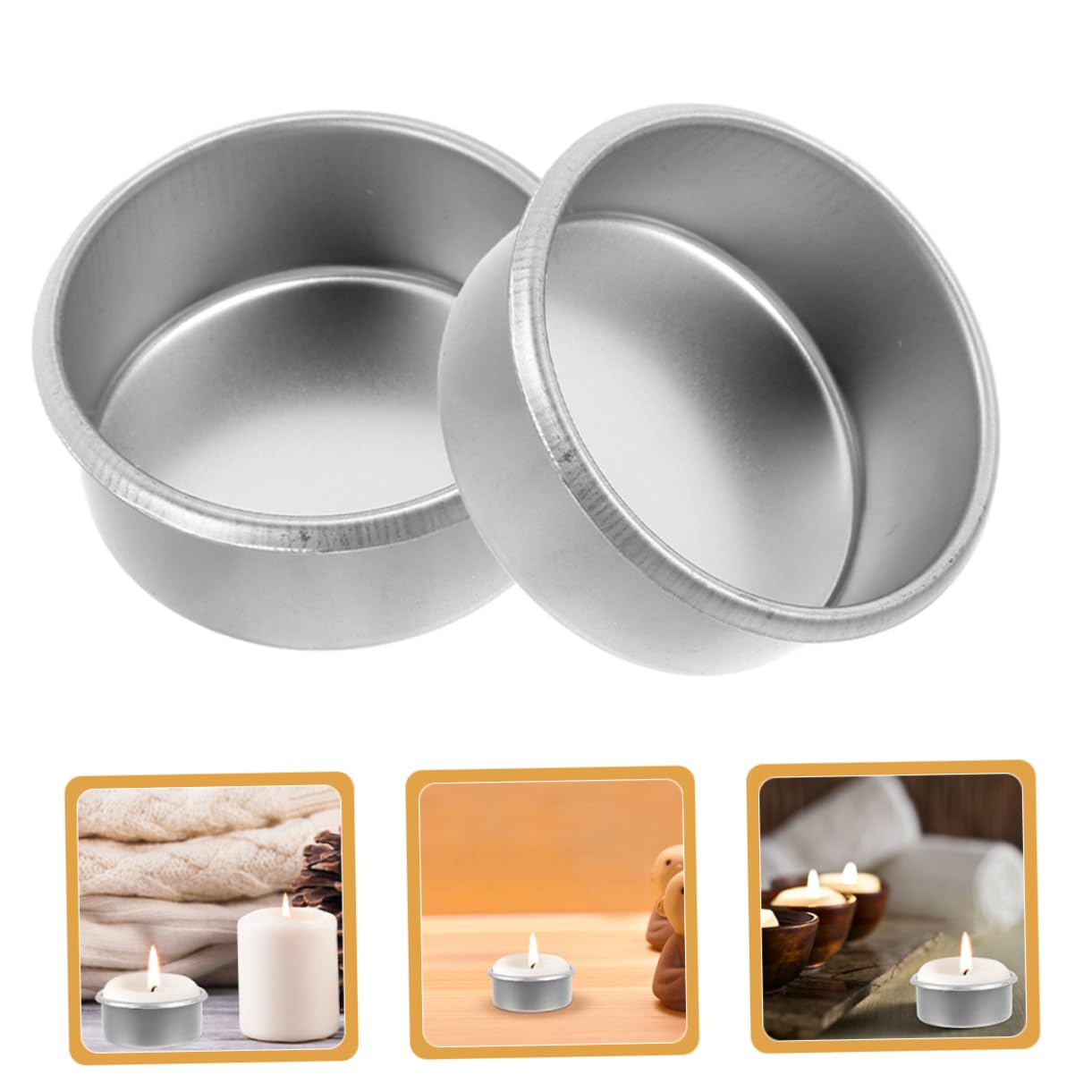 Uonlytech 15pcs Metal Candle DIY Candle Making Jars Essential Oil Cups Tealight Holders Decorative Tea Party Supplies