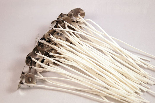 50 Pack | Jess Mae (LX 22) - Large Cotton Candle Wicks | 6 Inch | Self Trimming, Pre-Waxed & Pre-Tabbed | DIY Candle Making Supplies | Best Wick for Containers, Pillars & Votives