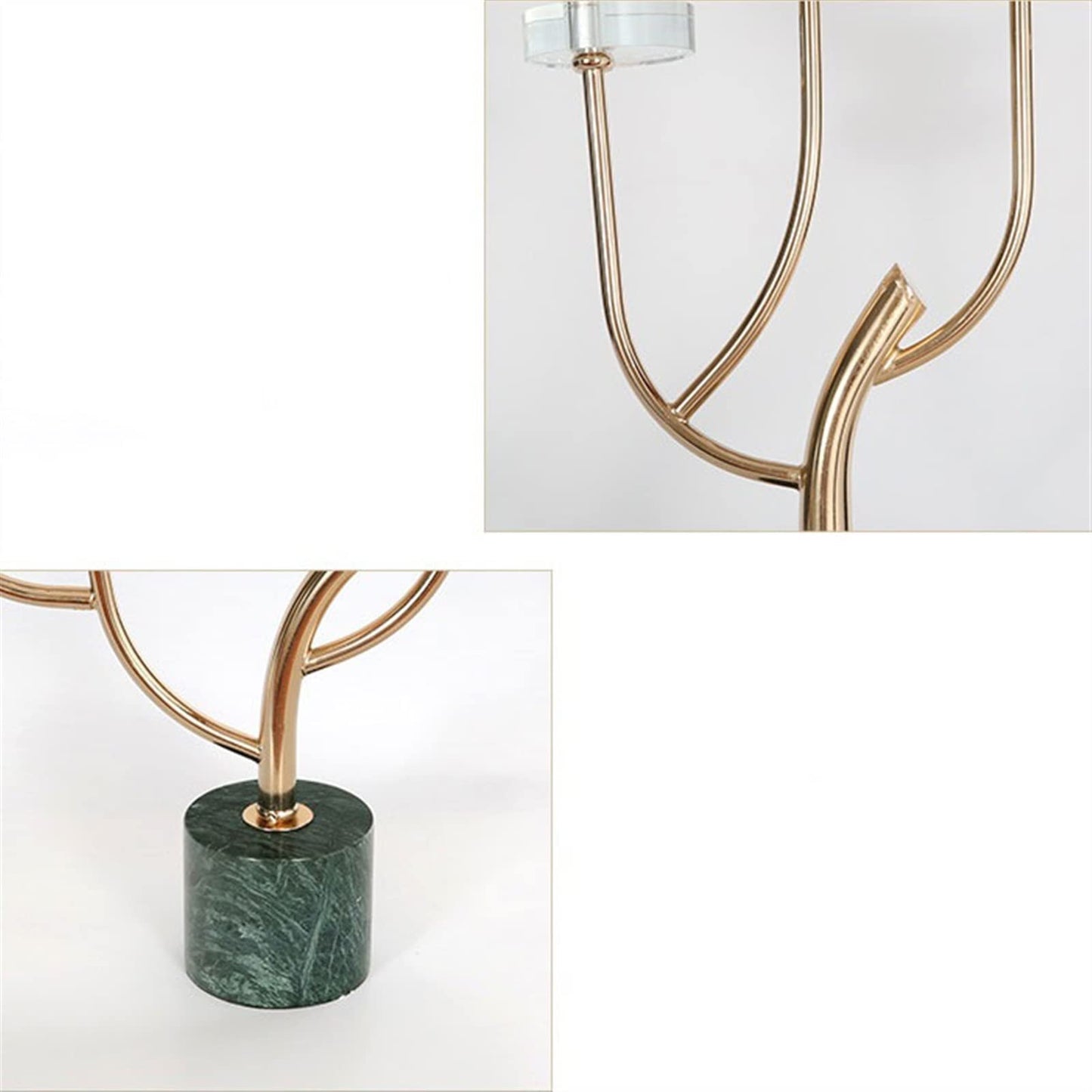 cfycfy987 Candelabra Light Luxury Iron Decorative Candlestick Marble Base Candlelight Dinner Props Porch Living Room Decorative Ornaments Candle Sticks Holder(Small)