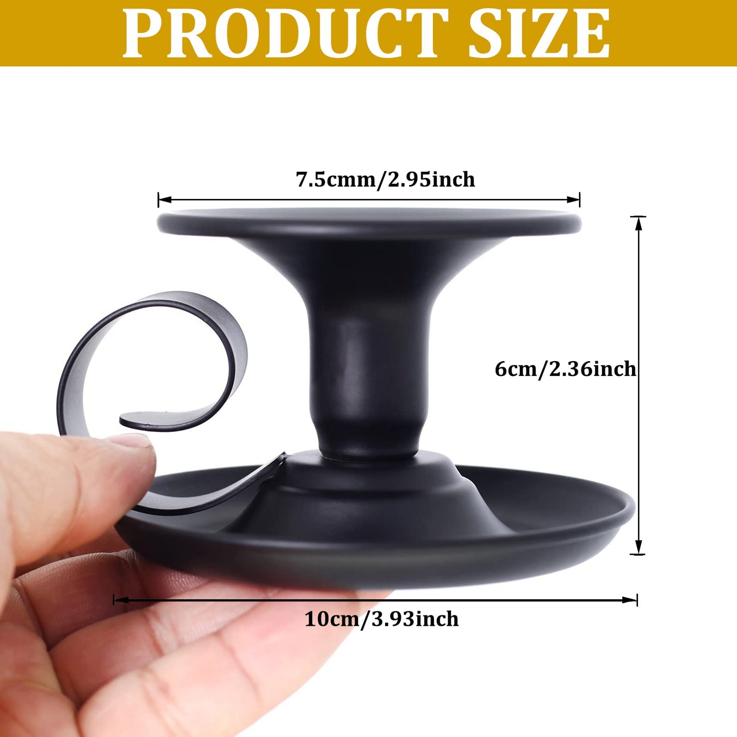 SZHTSWU Taper Candle Stick Holder, Set of 2 Retro Iron Candlestick Holders Candlelight Dinner Stand for Wedding Dinning Party Table Home Decoration (Black)