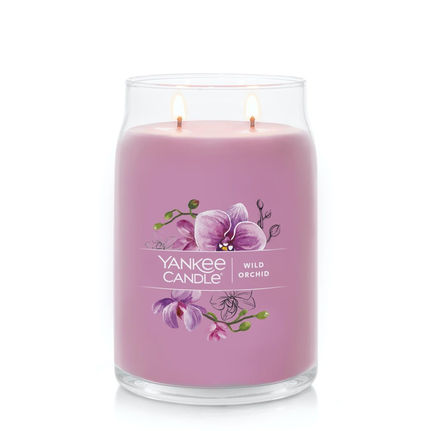 Yankee Candle Wild Orchid Scented Signature 20oz Large Jar 2-Wick Candle Over 60 Hours of Burn Time