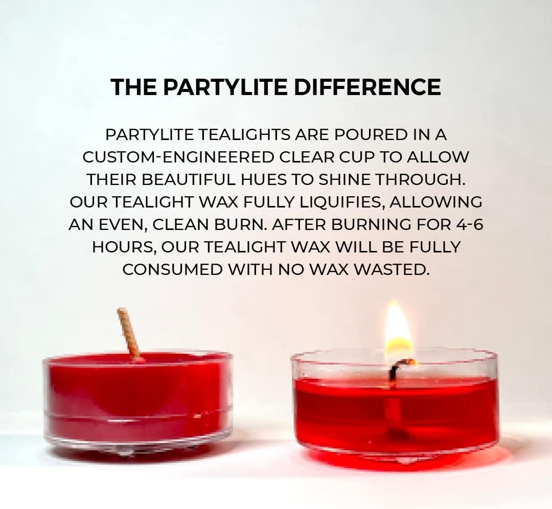 PartyLite Set of 12 Tea Lights Candles, Cedarwood & Vanilla Scent, Aromatherapy Scented Candles Gift Set, Up to 4 to 6 Hours Burn Time