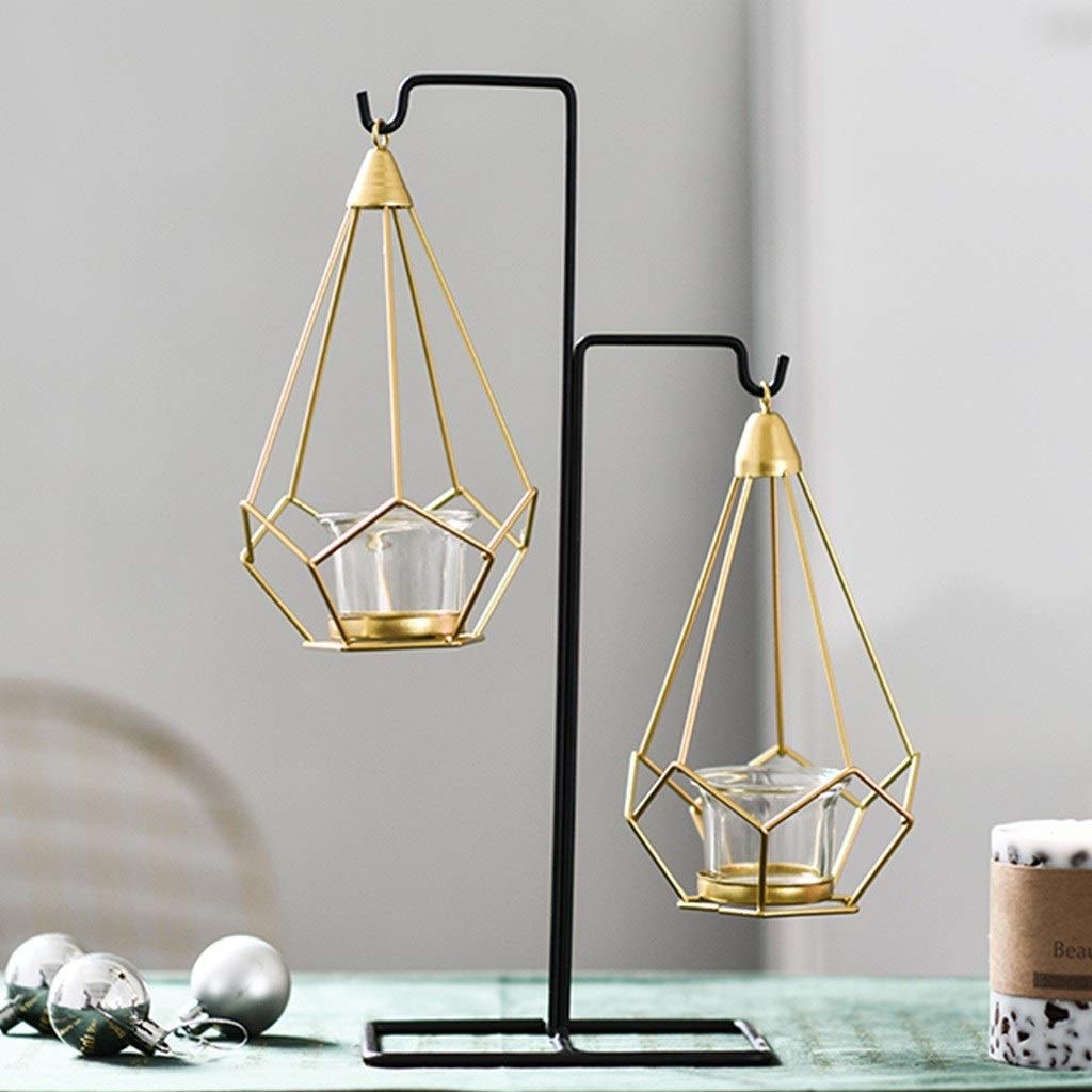 XILIN-1987 Candle Holderss Metal Candlestick Home Decoration Fashion Hollow Iron Candlestick Living Room Decoration Decorative Candlestick (Size : B)
