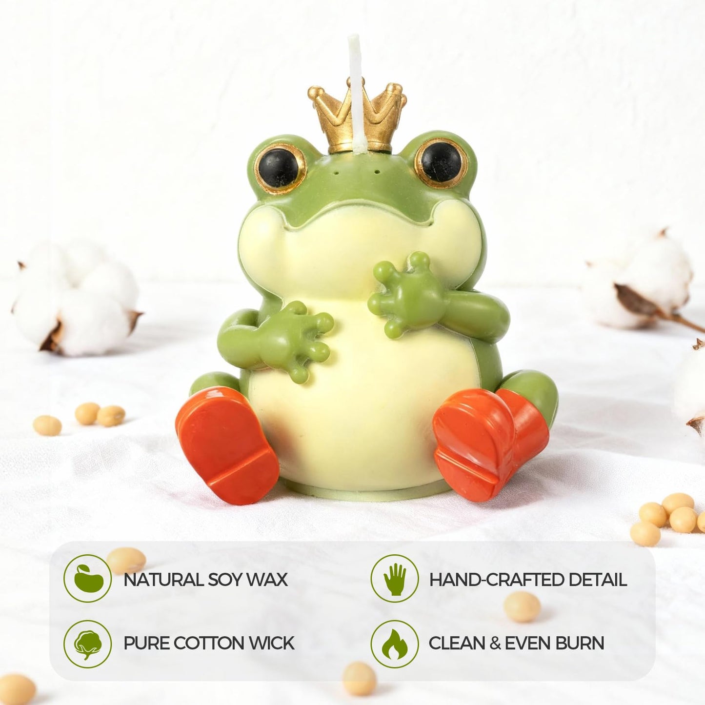 CabyGift Frog Candle Mom Dad Gifts Home Decoration, Forest Meadow Scented Soy Candles, Funny Animal Shaped Candle for Shelf and Desk Decoration, Cute Frog Gift for Frog Lovers