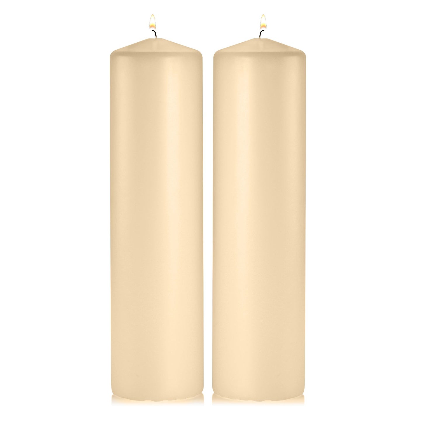 Light In The Dark Ivory Pillar Candles - Set of 2 Unscented Pillar – 3x12 inches for Wedding Centerpiece Candle, Home Decor and Holiday Celebrations