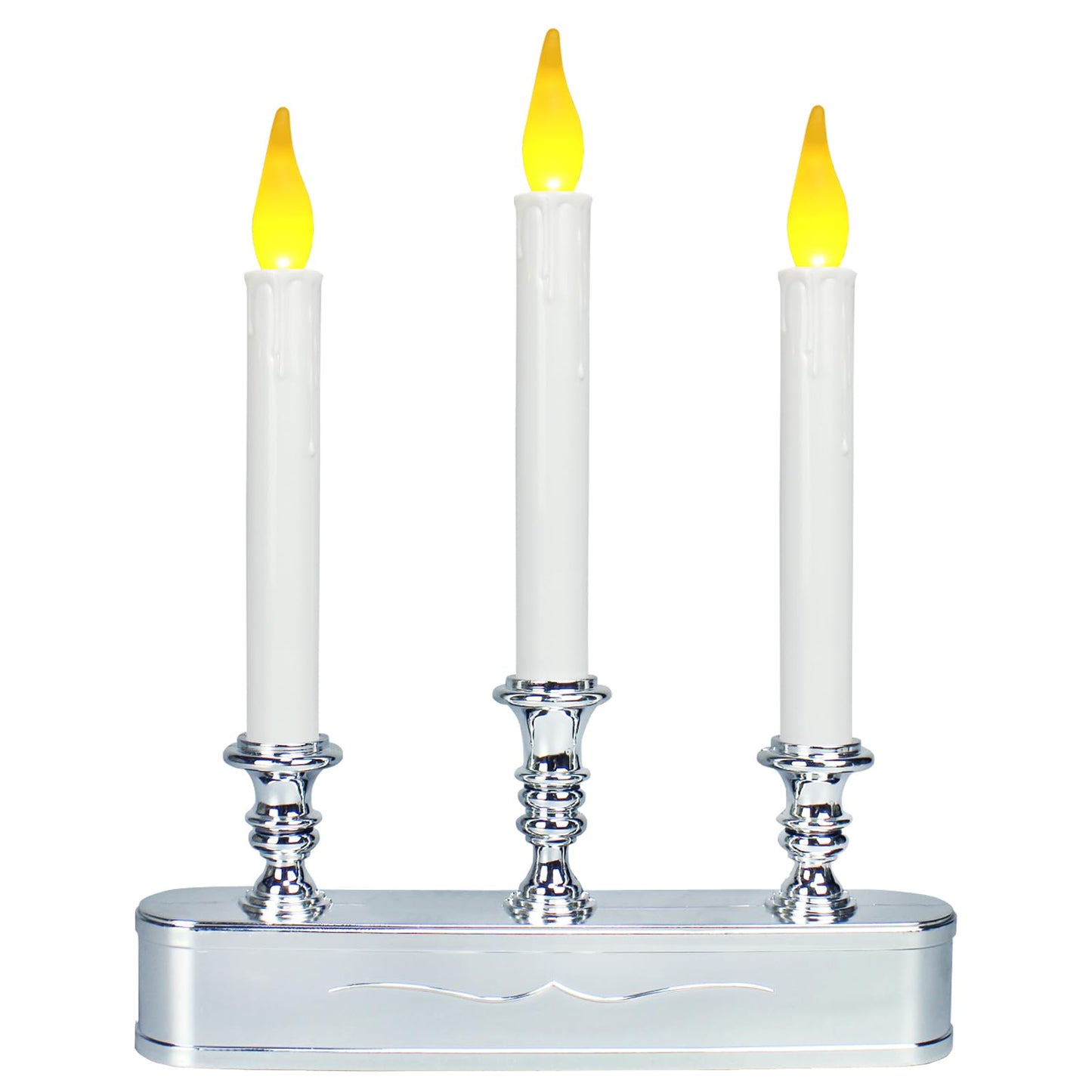 Window Candles Battery Operated with Timer 8 Hours on and 16 Hours Off Led Warm White with Flicker Flame
