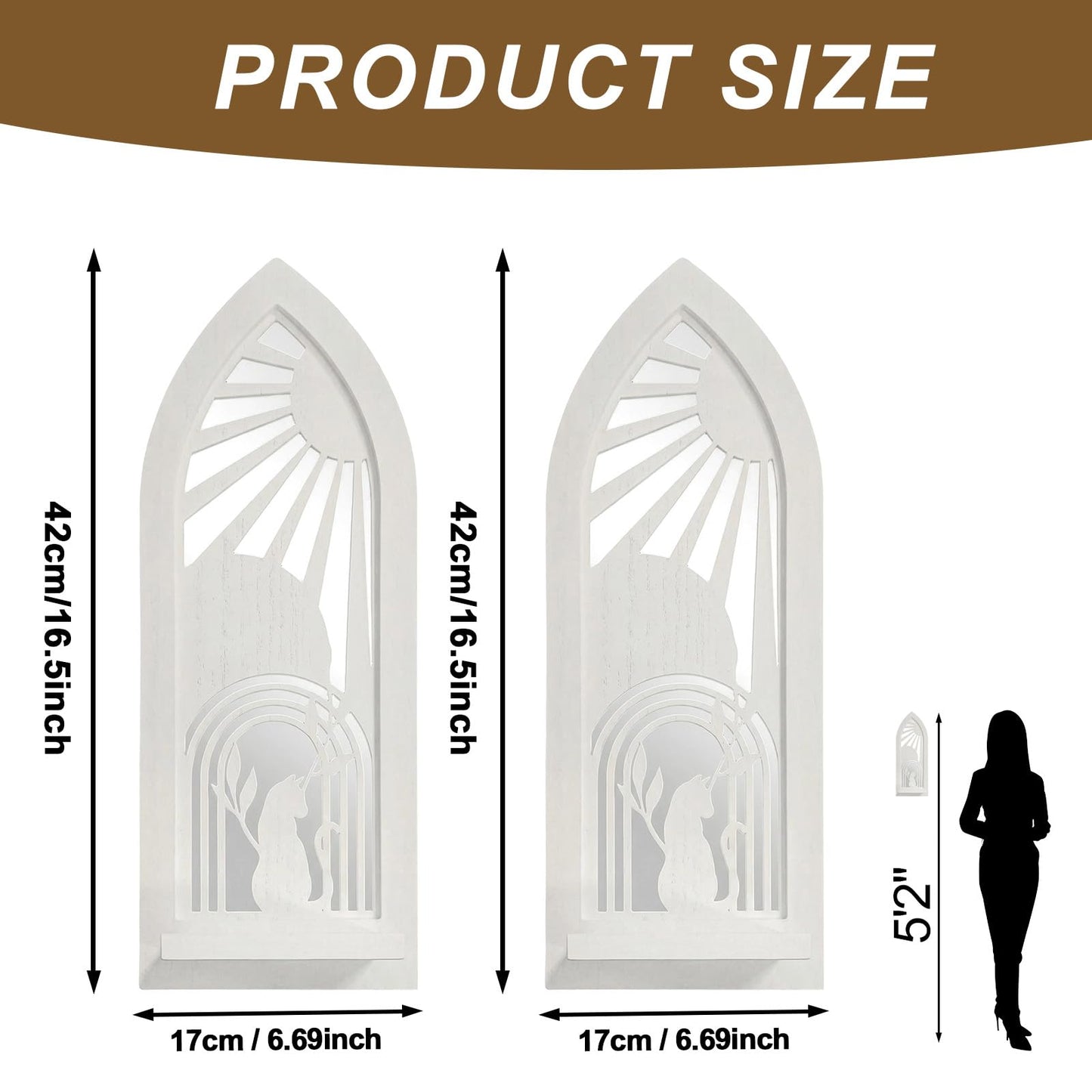 ZEXUIRU 2 Set Rustic Candle Sconces Living Room Bedroom Entryway Wood Mirrored, Farmhouse, Carved Frame Wall-Mount Wooden Candle Holders Wall Decor Hanging Handmade Holder - Distressed White