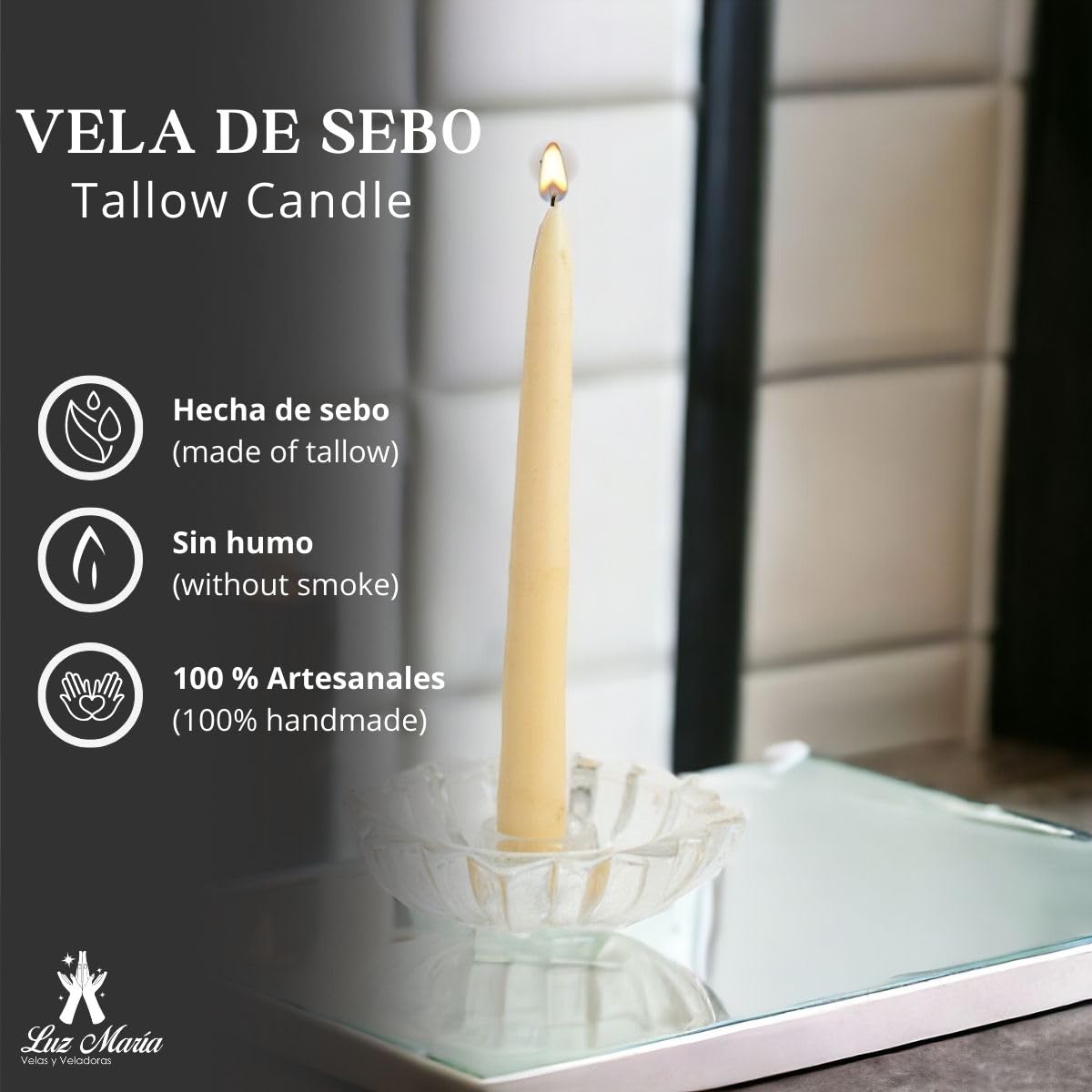 White Tallow Candles 26 Pieces