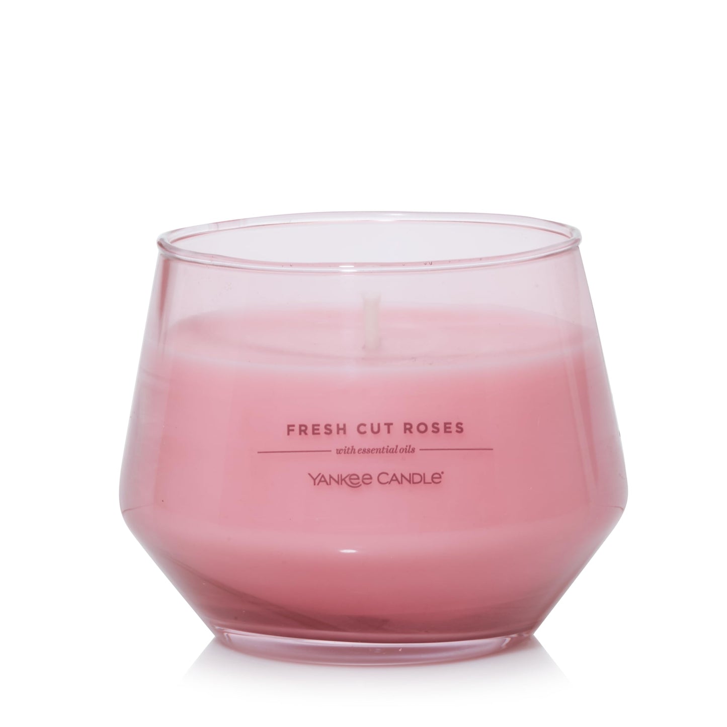 Yankee Candle Studio Medium Candle - Fresh Cut Roses, Pink, 10 oz: Long-Lasting, Essential-Oil Scented Soy Wax Blend | 40-65 Hours of Burning Time, Home Decor (Pack of 2)