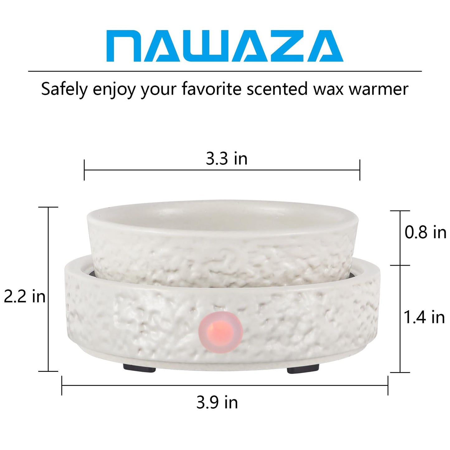 nawaza Ceramic Wax Melt Warmer Fragrance, 3 in1 Electric Candle Wax Warmer, Scented Wax Melt Wax Cubes Melter Fragrance Warmer for Home,Office, Birthday Gifts for Women Mom(White-01)