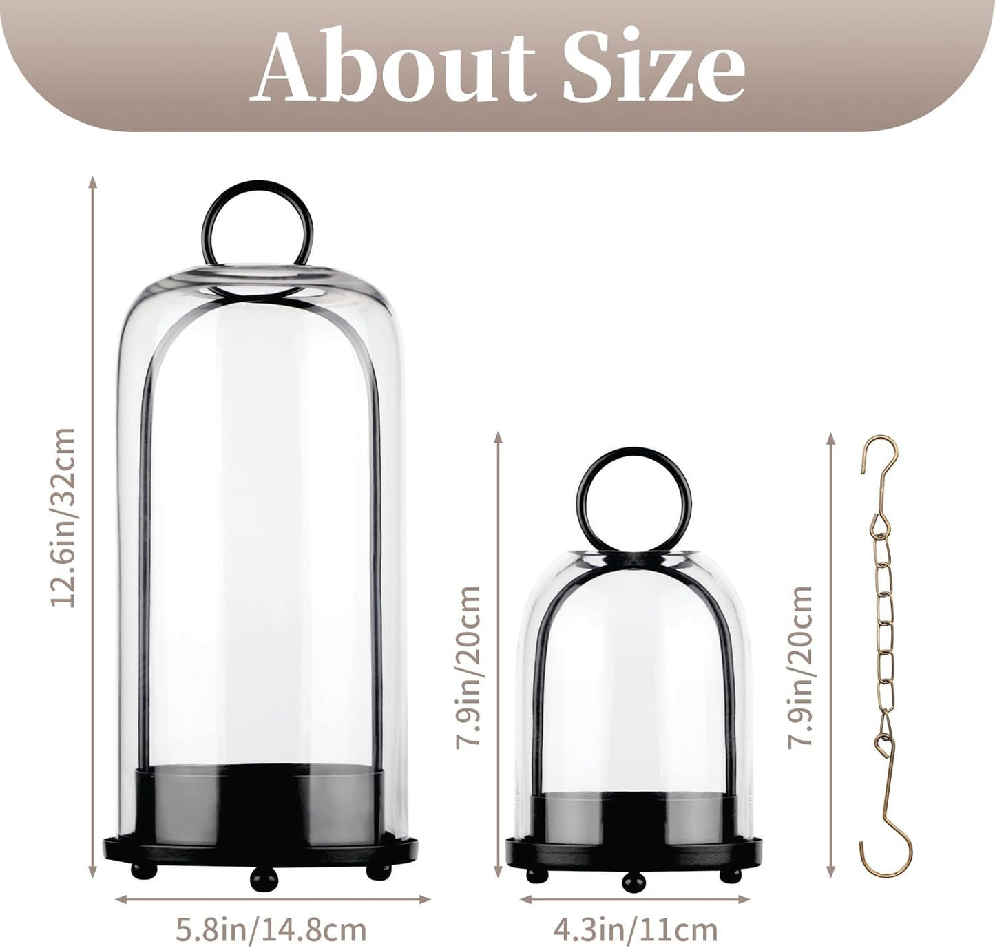 Maimeili Glass Candle Holder Hurricane Candle Lantern Decorative Candle Fits Standard Tealight for Table Wedding Dinning Centerpieces Party Supplies Farmhouse Home Decor（NO Candles）