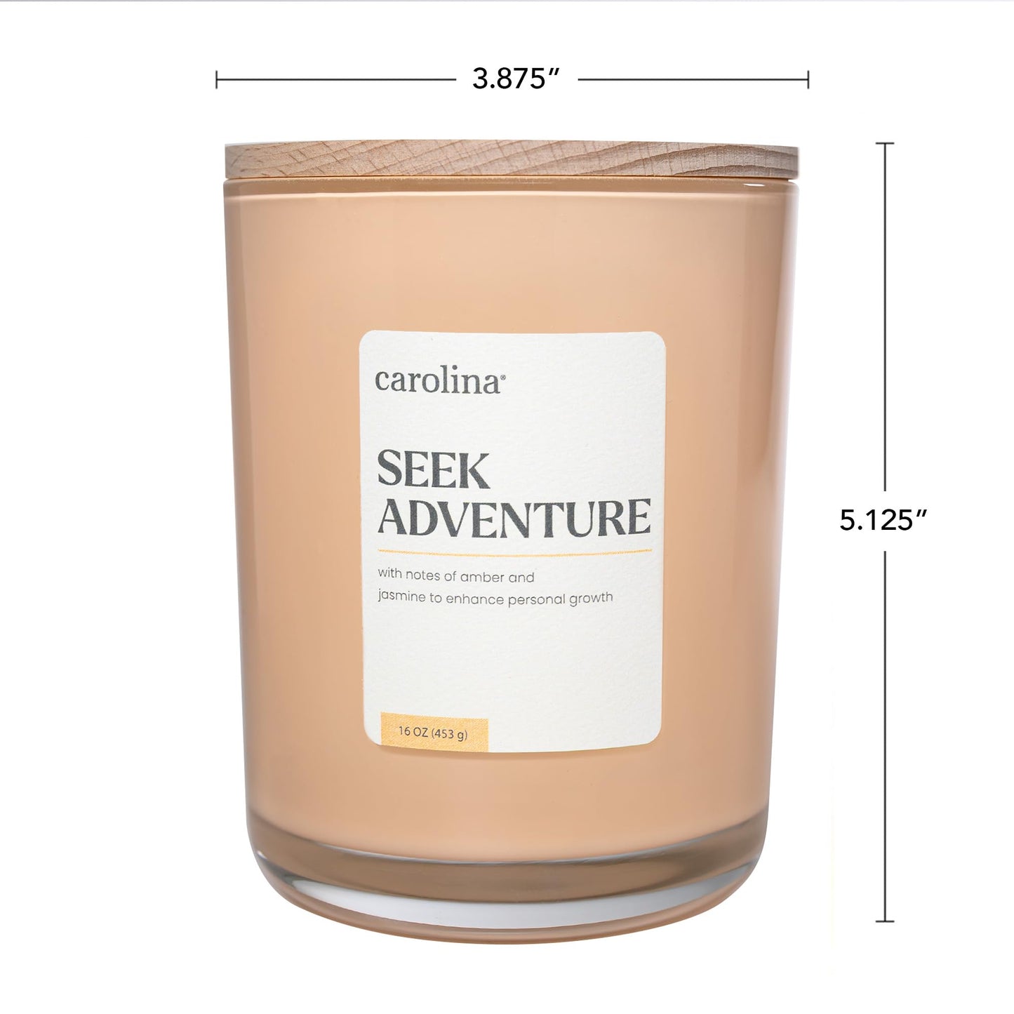 Carolina Seek Adventure Scented Candle, 16 oz Amber & Jasmine Scented, 2 Wick Wellness Relaxing Candle, 60H Burn Time, Ideal for Creating a Welcoming Home - Made in The USA