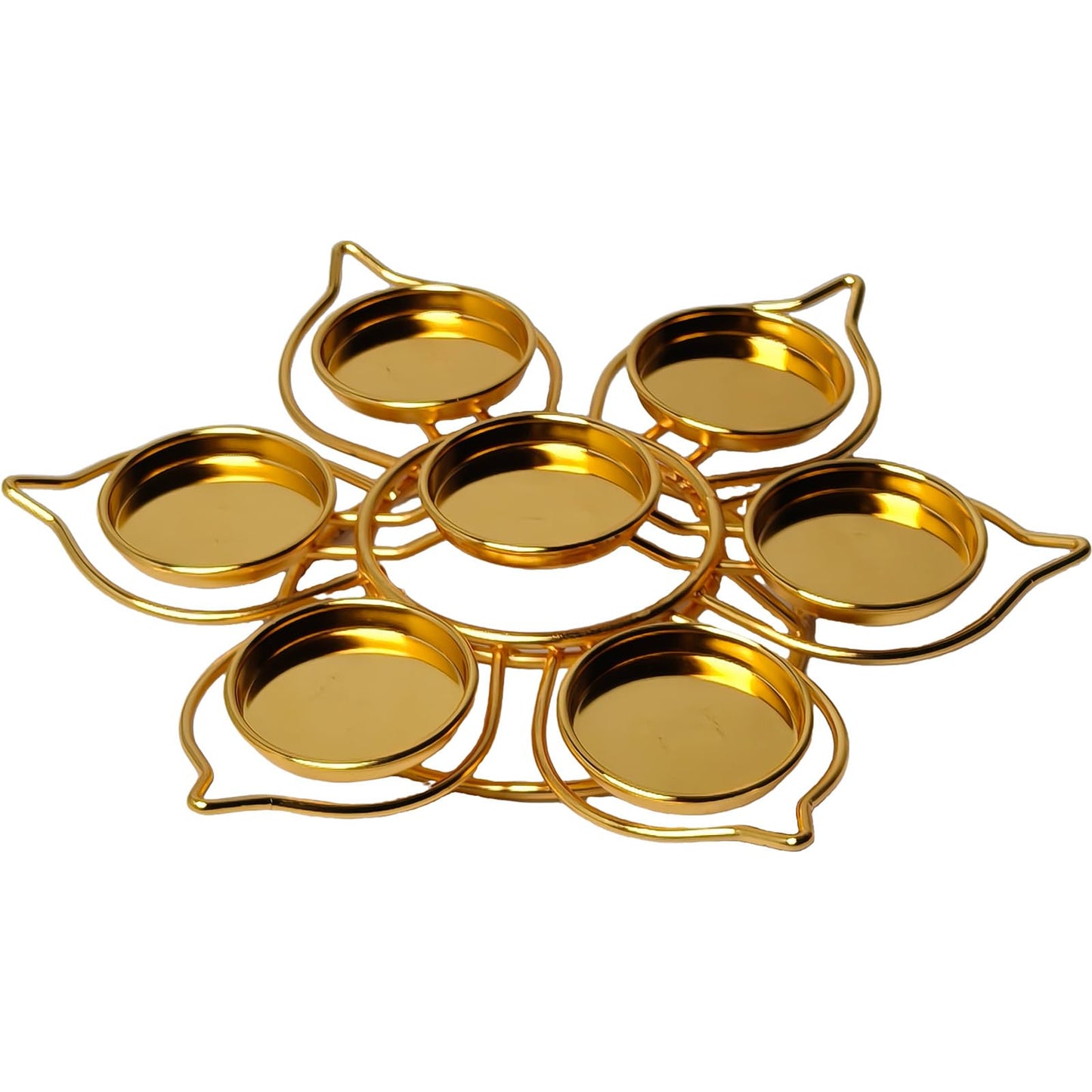 Lotus Tealight Votive Candle Holder, Diwali Decorations for Home, Reusable Metal Diwali Diya for Puja Wedding Navratri Housewarming Gifts Home Decor