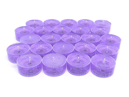 24 Pack Lavender Color Unscented Up to 8 Hour Mineral Oil Based Tea Light Candles for Home and Special Events by The Gel Candle Company™