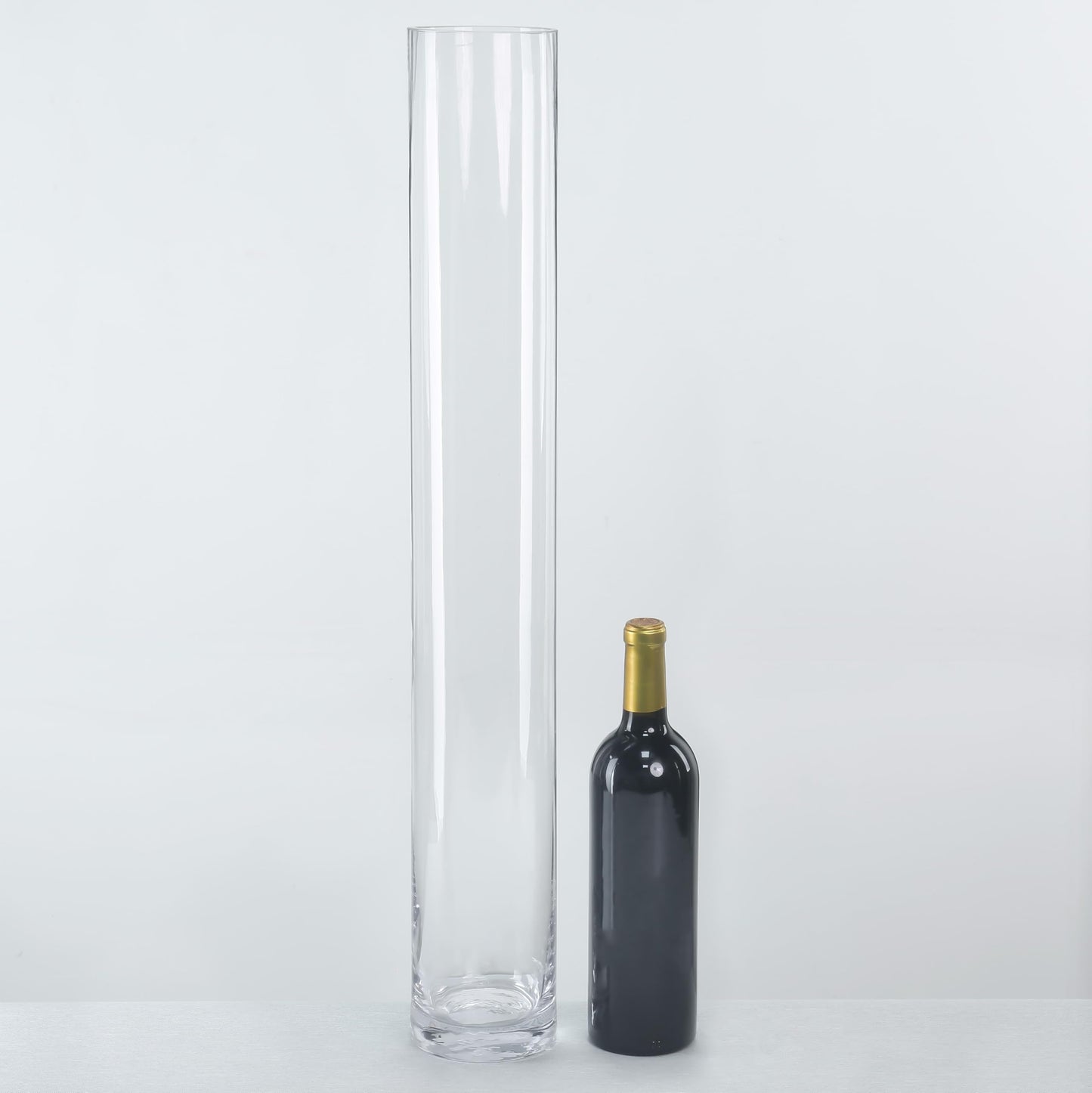 CYS Excel Clear Glass Cylinder Vase (H:28" D:4") | Multiple Size Choices Glass Flower Vase Centerpieces | Hurricane Floating Candle Holder Vase