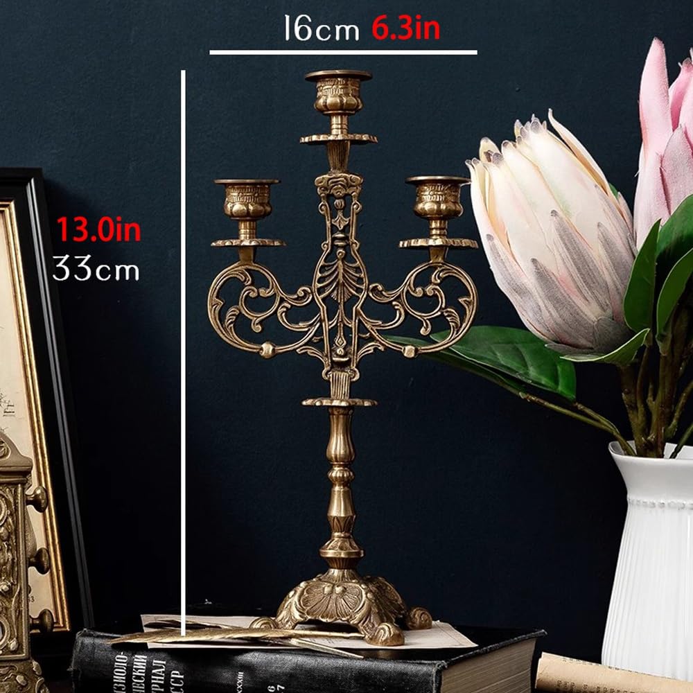 3-Candle Candlesticks Holder, Candle Holder for Wedding Table Centerpieces Metal Candle Stick Holders Fireplace Mantle Decor