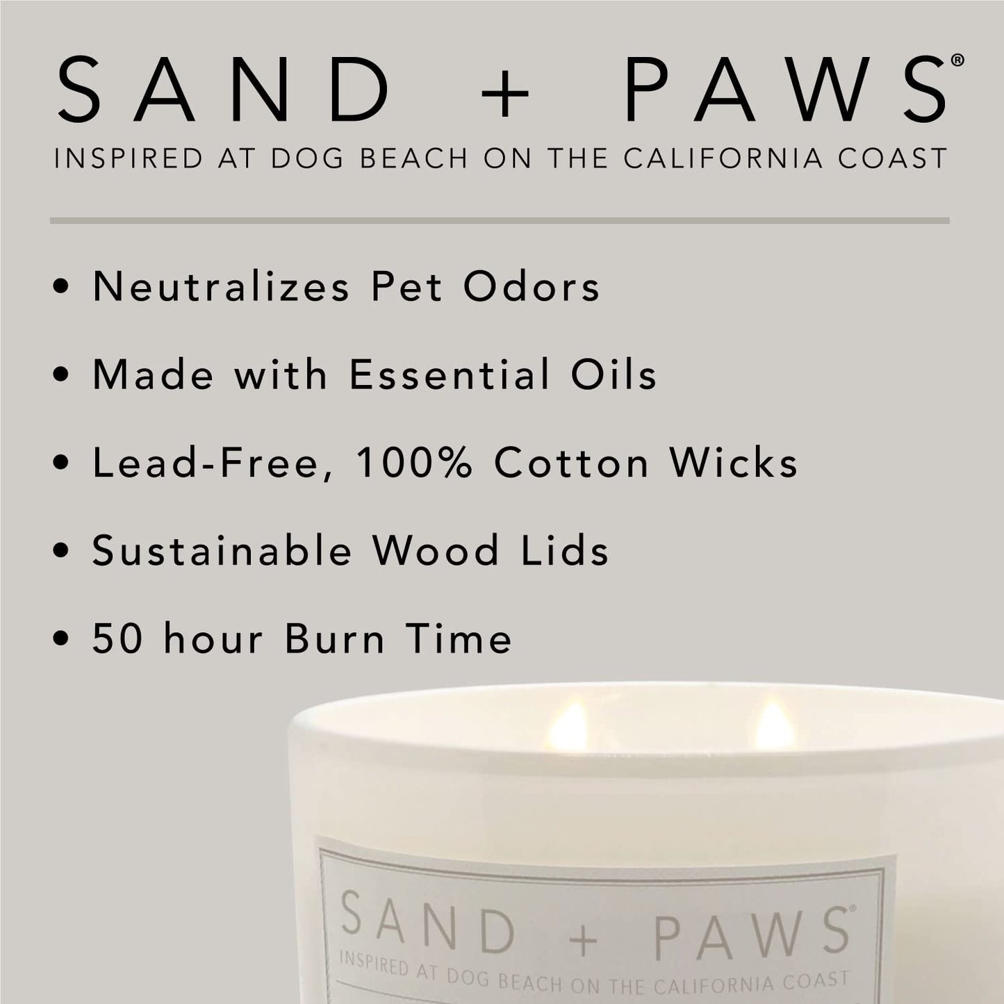 Sand + Paws Scented Candle - Pumpkin Spice - Additional Scents and Sizes –Luxurious Air Freshening Jar Candles Neutralize pet Odors and Enhance Home décor – 100% Cotton Lead-Free Wicks - 21 oz