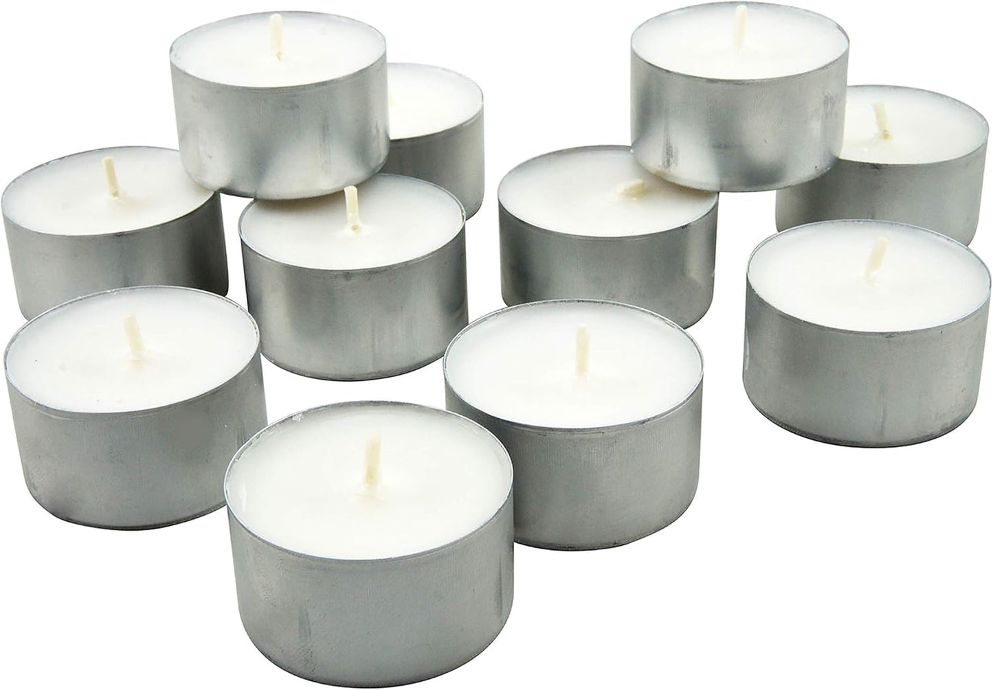Stonebriar White Unscented Smokeless Long Burning Tea Light Candles with 8 Hour Burn Time, 200 Count