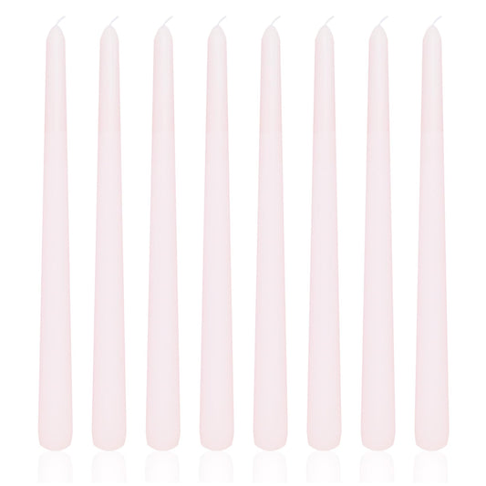 8 Pack 10 Inch Baby Pink Taper Candles Long Burning Time and Dripless Candles for Dinner Home Decor Wedding Shower