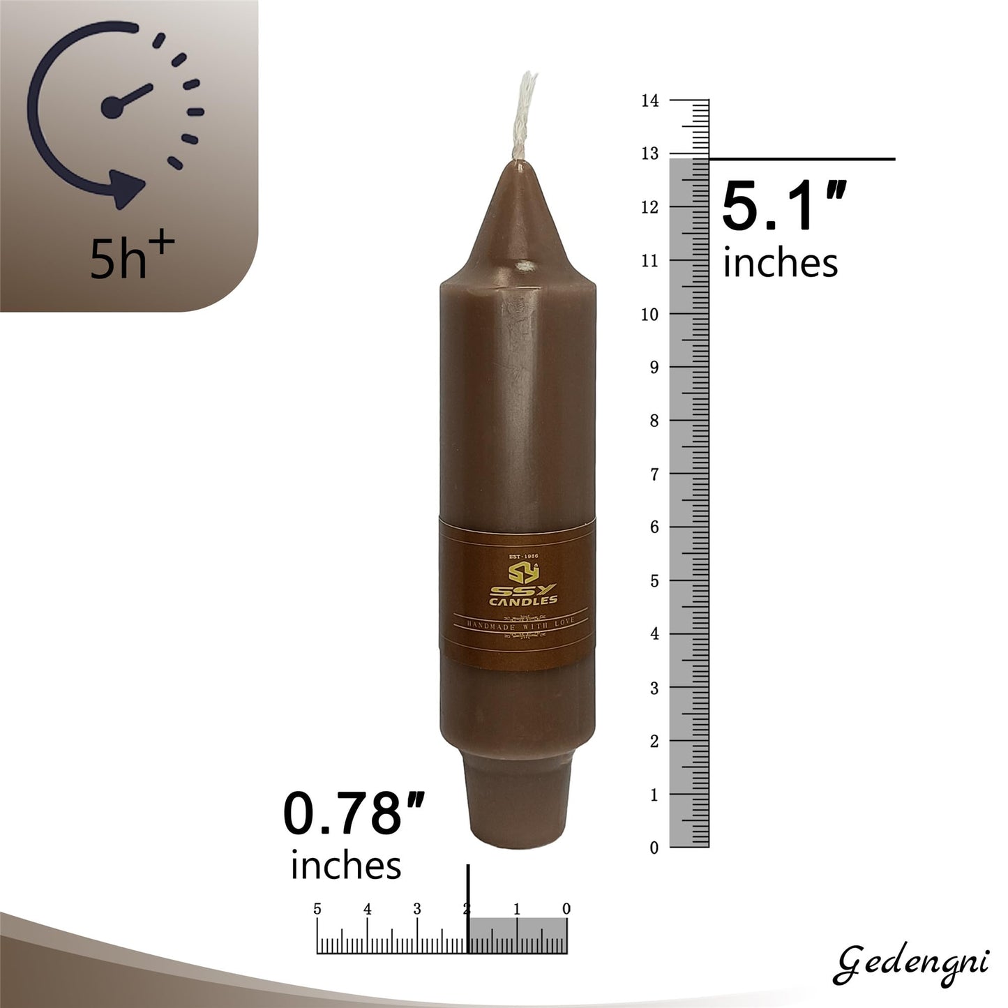 Gedengni Taper Candle Brown Candlesticks,4pcs Short Candle Stick 5 inch Tapered Candles Small Twisty Candlesticks for Home Décor Weddings Women Gifts (7D4PC-COFFEEGRA)