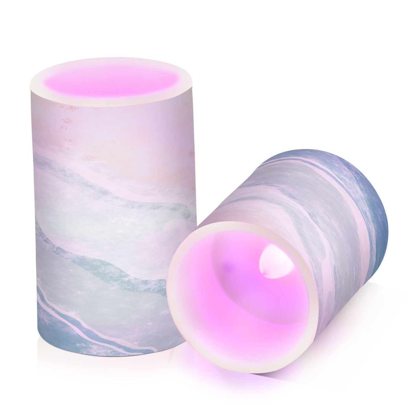 BOENLE Flickering Flameless Candles, Bohemian Beach LED Candles with Remote Timer, Set of 2 Battery Operated Candle for Valentine Wedding Birthday