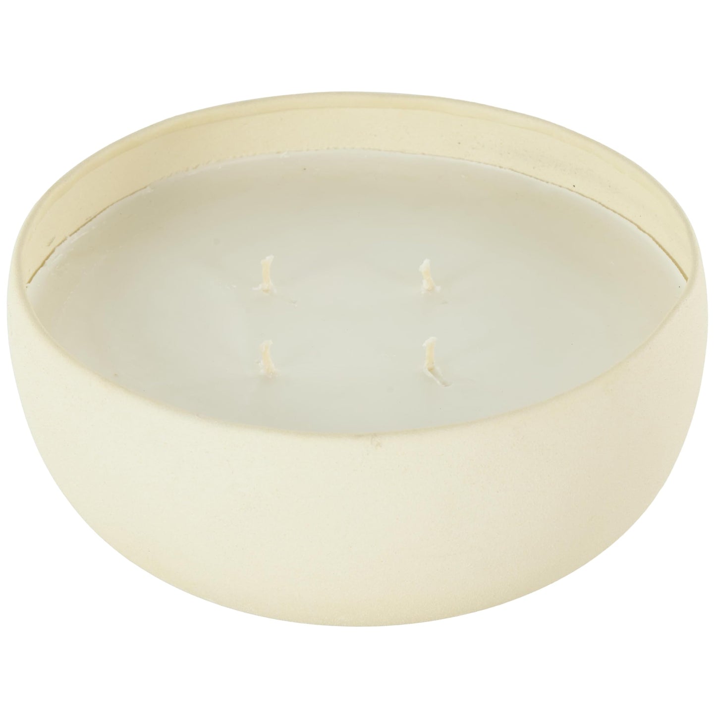 Deco 79 Metal Decorative Candle Floral Paradise Scented Textured 34oz 4 Wick Aromatherapy Candle with White Wax, Wax Aromatherapy Candle 7" x 7" x 3", Cream