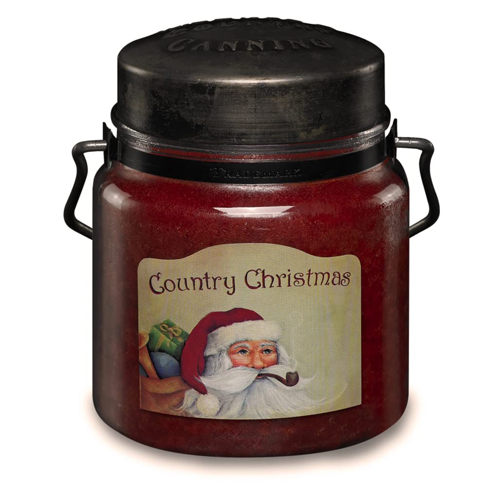 McCall’s Candles | Country Christmas | 16 oz Scented Candle | USA-Poured | Vintage Rustic Jar with Carrying Handle | Sweet Nostalgic Holiday Fragrance
