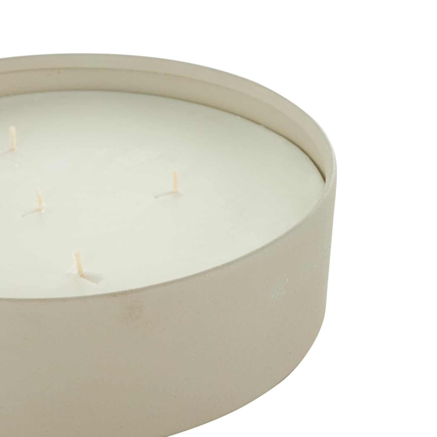 Deco 79 Metal Decorative Candle Tropical Fruit Medley Scented Textured 59oz 5 Wick Aromatherapy Candle with White Wax, Wax Aromatherapy Candle 9" x 9" x 3", Cream