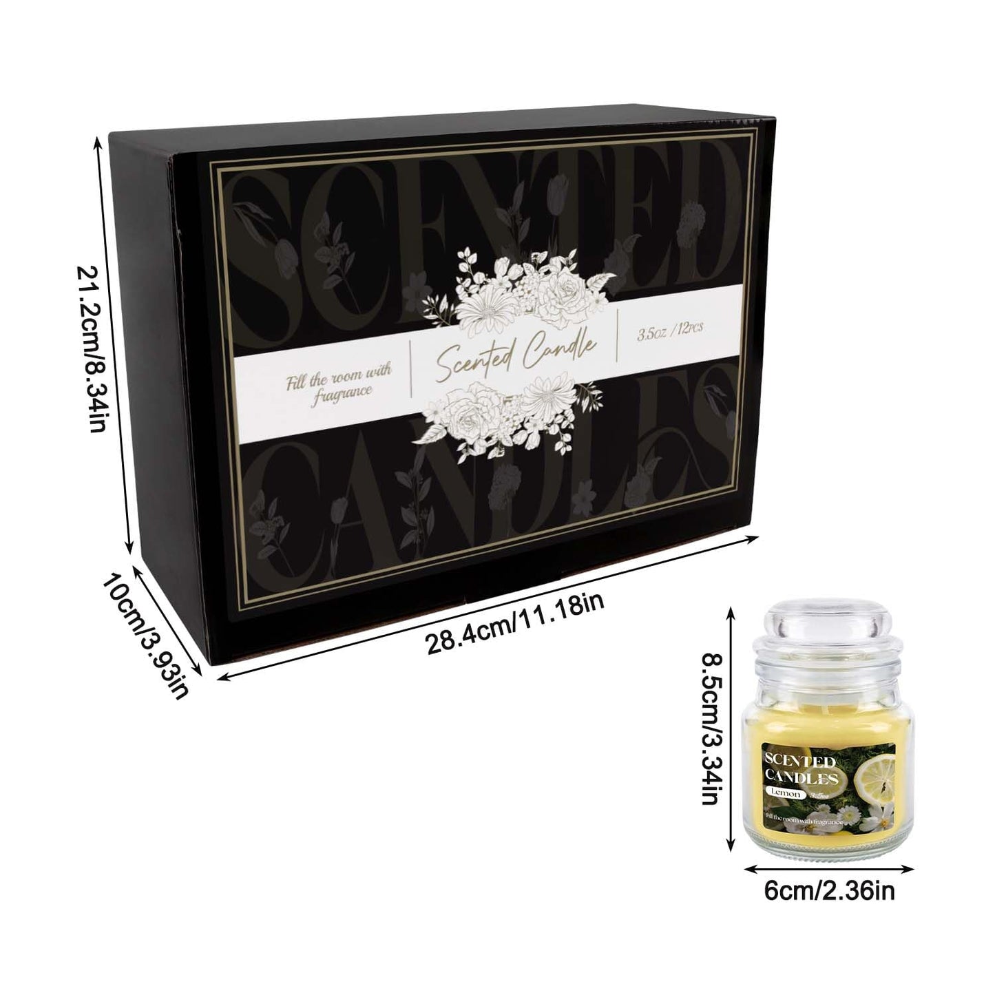 CLTNIKET 12-Pack 3.5oz Scented Candles Gift Set - Natural Soy Wax, Cotton Wick Aromatherapy Candles, Six Different Fragrances for Home Decor & Perfect Summer Gifts.