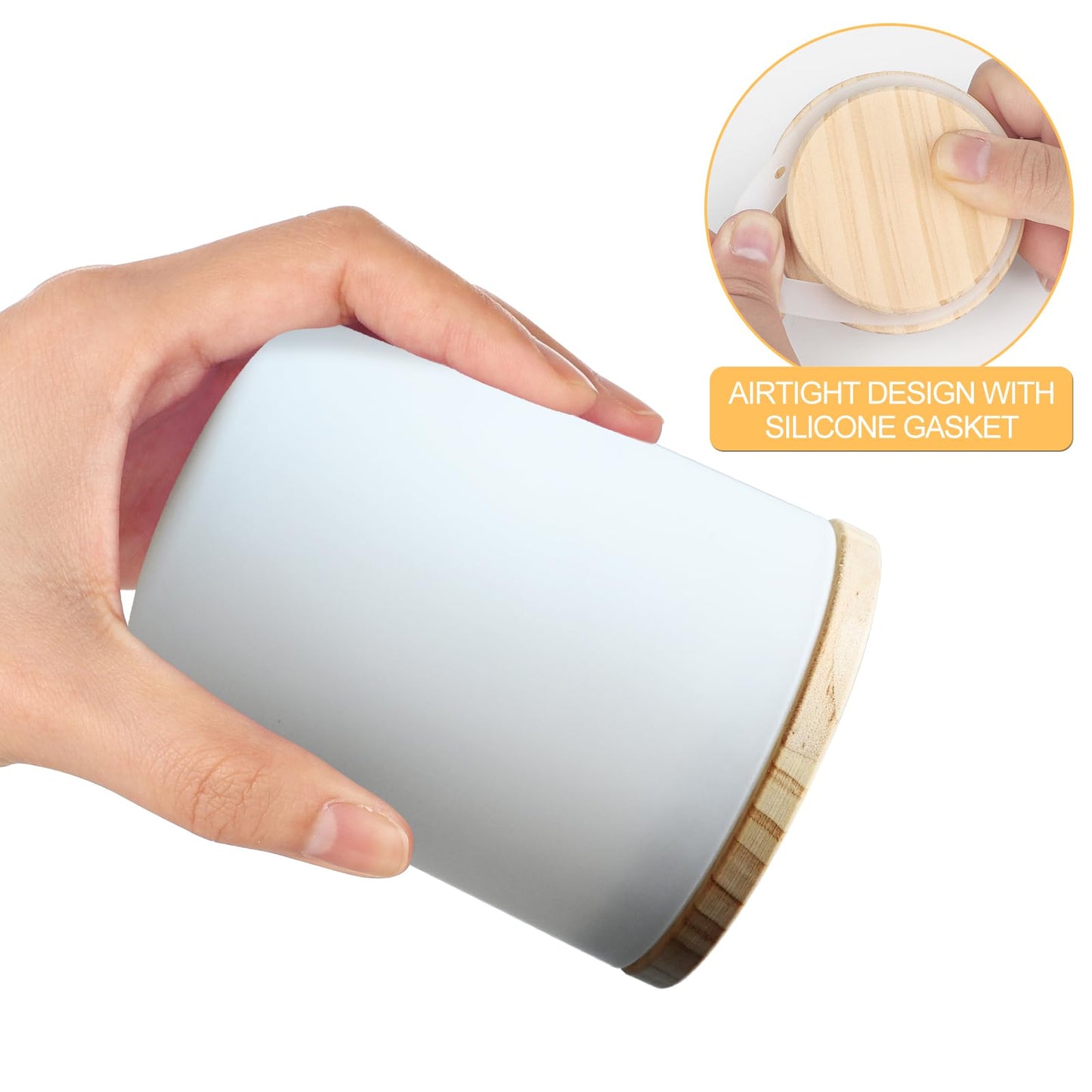 SHOWIN Thick Candle Jars for Making Candles 20 Pcs, 7 OZ Empty Jars with Wood Lids for Candle Making, Sample Container, Matte White