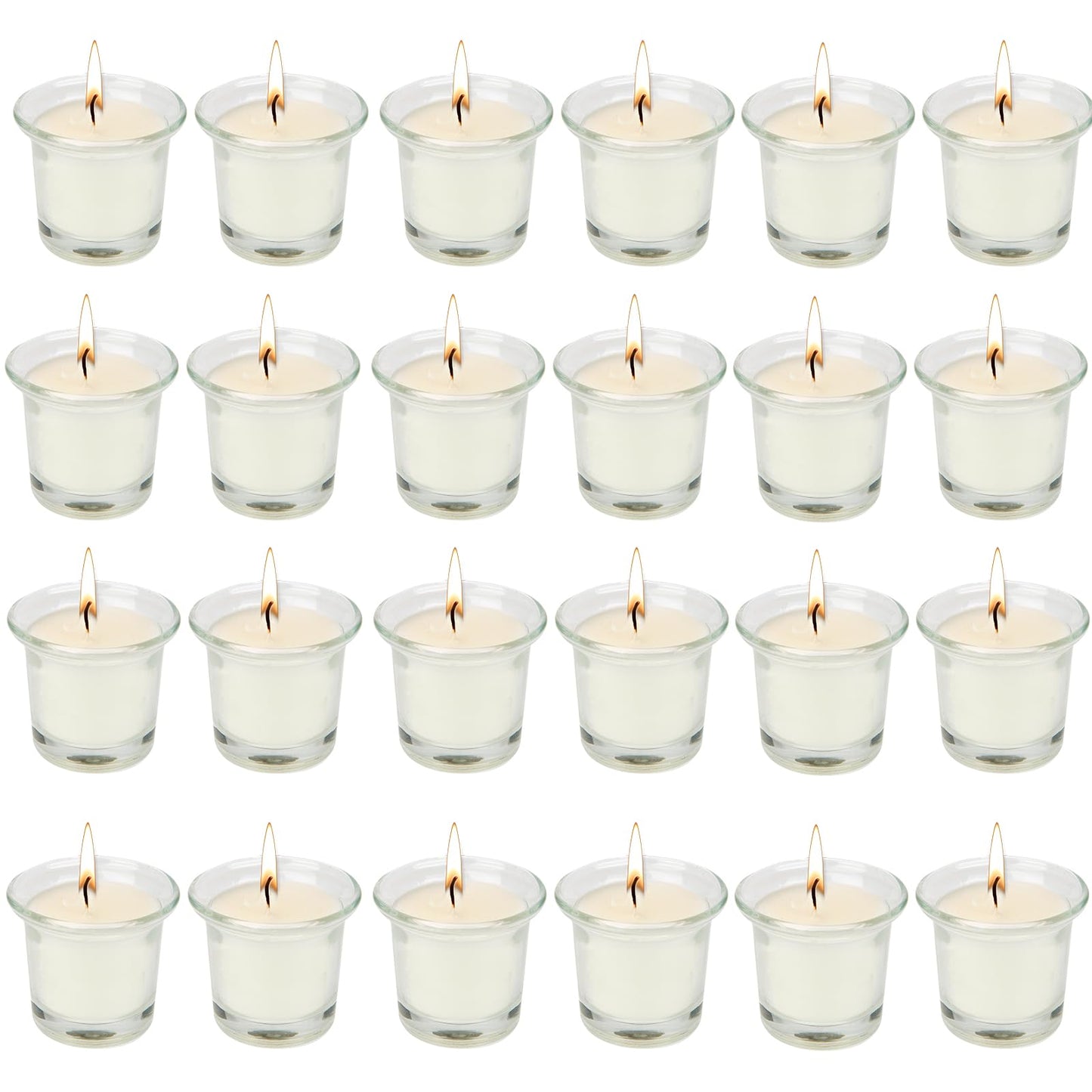 Soft Breeze 24 Pack Unscented Votive Candles, White Tealight Candles, Bulk, Transparent Filled, Ideal Candles for Spa, Weddings, Birthdays, Holidays, Party