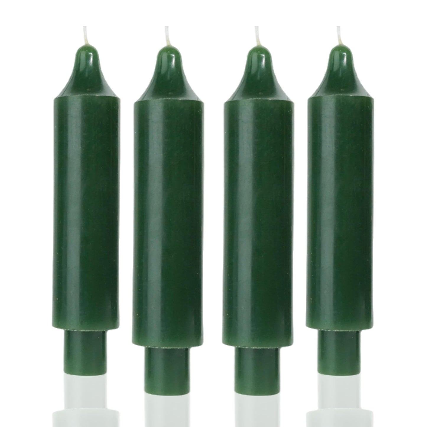 MAITREYA Short Taper Candle Candlesticks Dripless Dinner Candle for Wedding Party Decoration Home Dinner,6.5inch,4 Pack,Dark Green