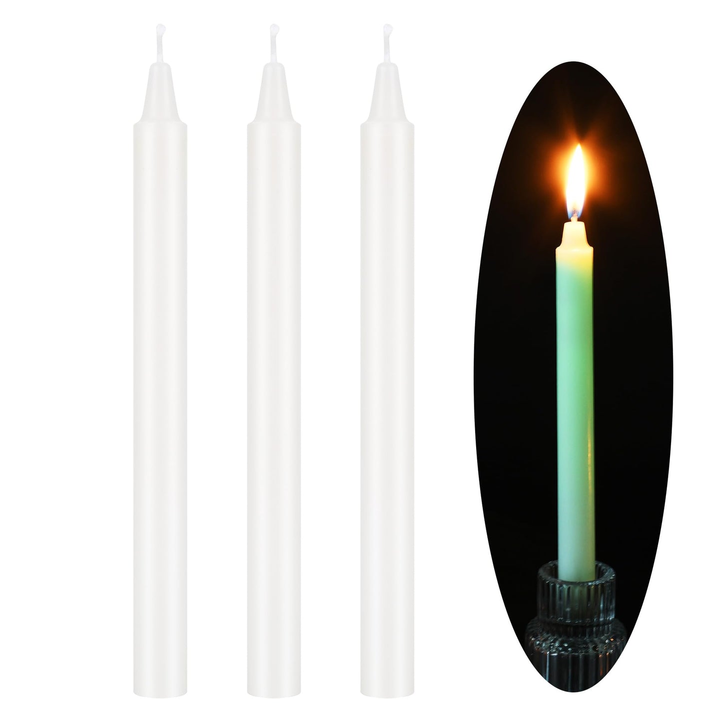 SUPXYC 3PCS Low Temperature Candles, Romantic Wax Play Candles, Low Heat Body Safe Candles Wax Play for Couples, Wedding, Night Party (7.08In, Fluorescent Green)