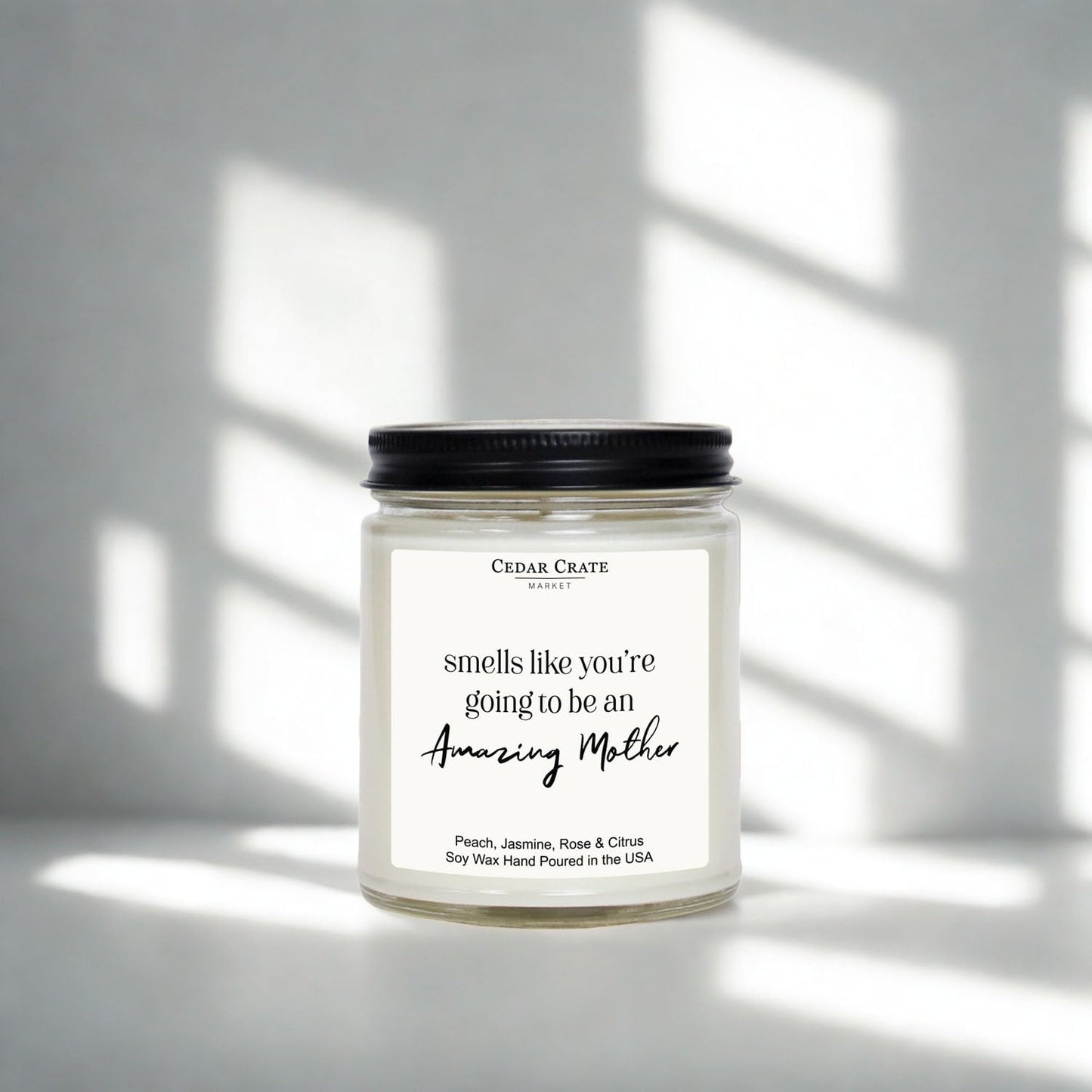 Cedar Crate Market – Smells Like Amazing Mother - Perfect Gifts for Mom, Thoughtful Mom Present, Mother's Day Gifts, Relaxing Scented Candle Present for Women for Any Special Occasion, 9oz Soy Candle