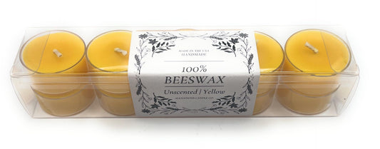 Allnations Candle Co. 100% Beeswax Tealight Candles. 4 to 5 Hours Long Burn Each - for Home, Mother’s Day, Rituals, Prayer, Party, Room Table Decoration - Unscented - Smokeless -10pcs (Yellow)