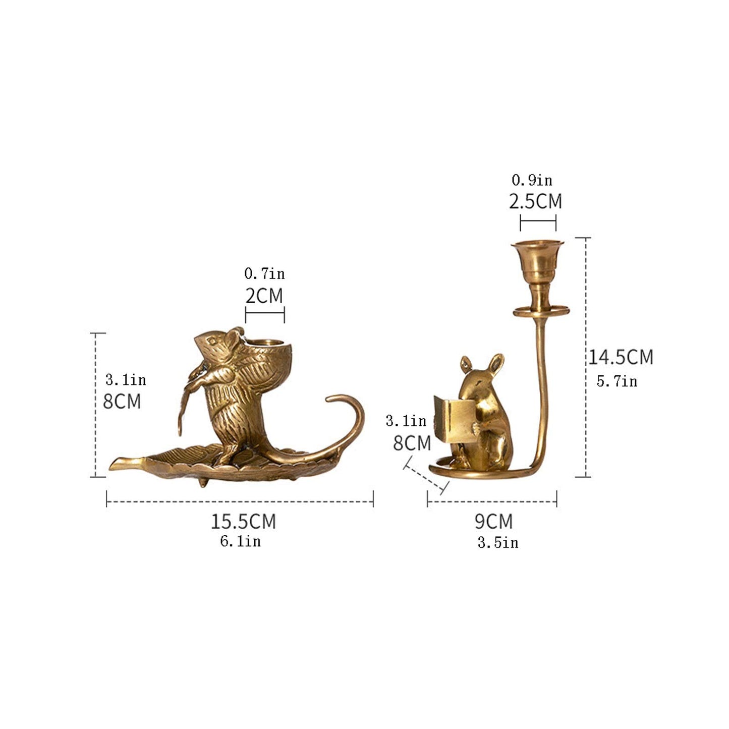 Candle Holderss Retro Pure Copper Taper Candle Holders, Creative Animal Rat Candlestick Holders, Centerpiece Table Decorative Modern Candlelight Dinner Metal Candle Stand Decorative Candlestick