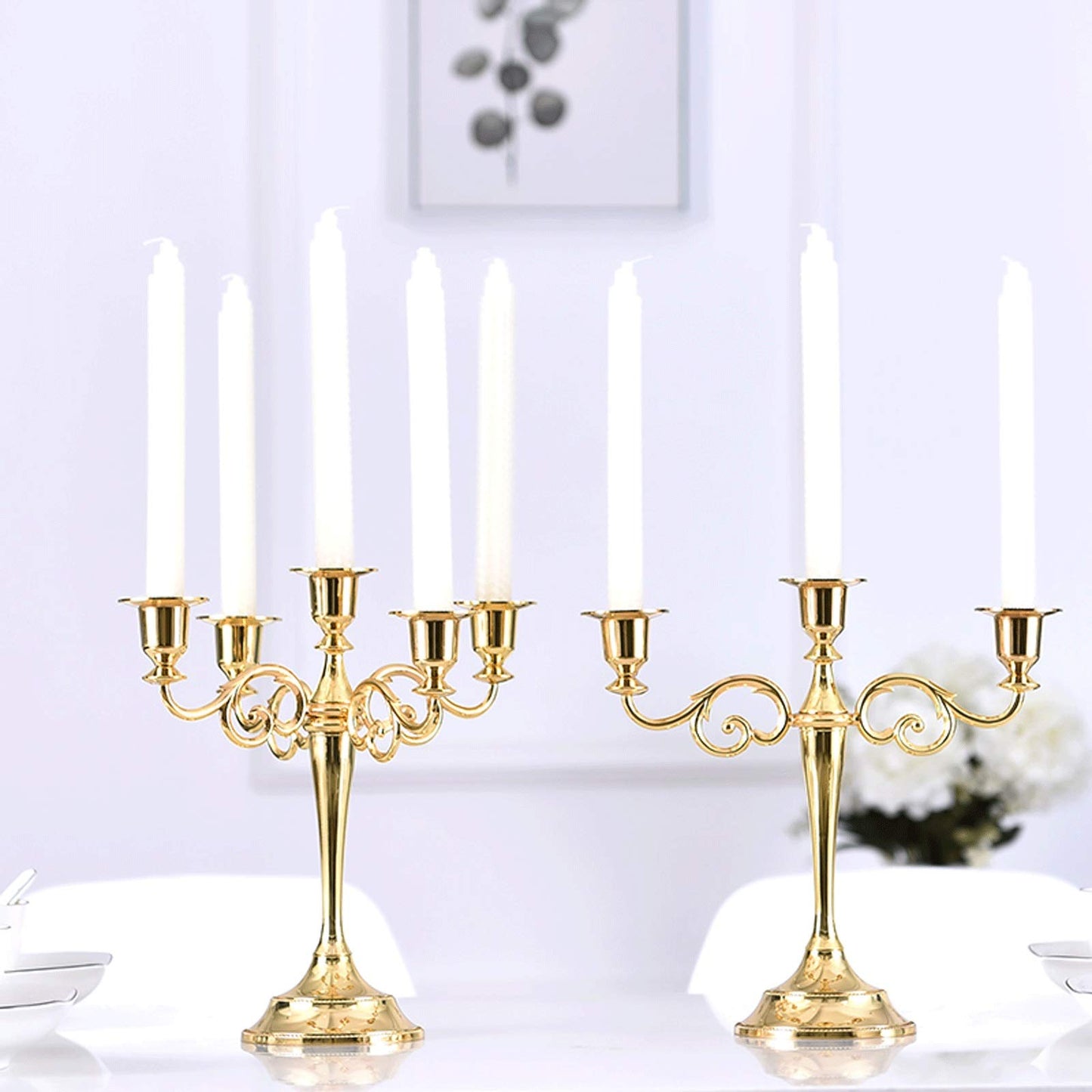 Candle Holderss Metal Candlesticks Decor， Candlesticks Holder For Formal Events, Taper Candle Holder Stand Centerpiece Elegant Decoration Piece for Table Candle Stand Decorative Candlestick